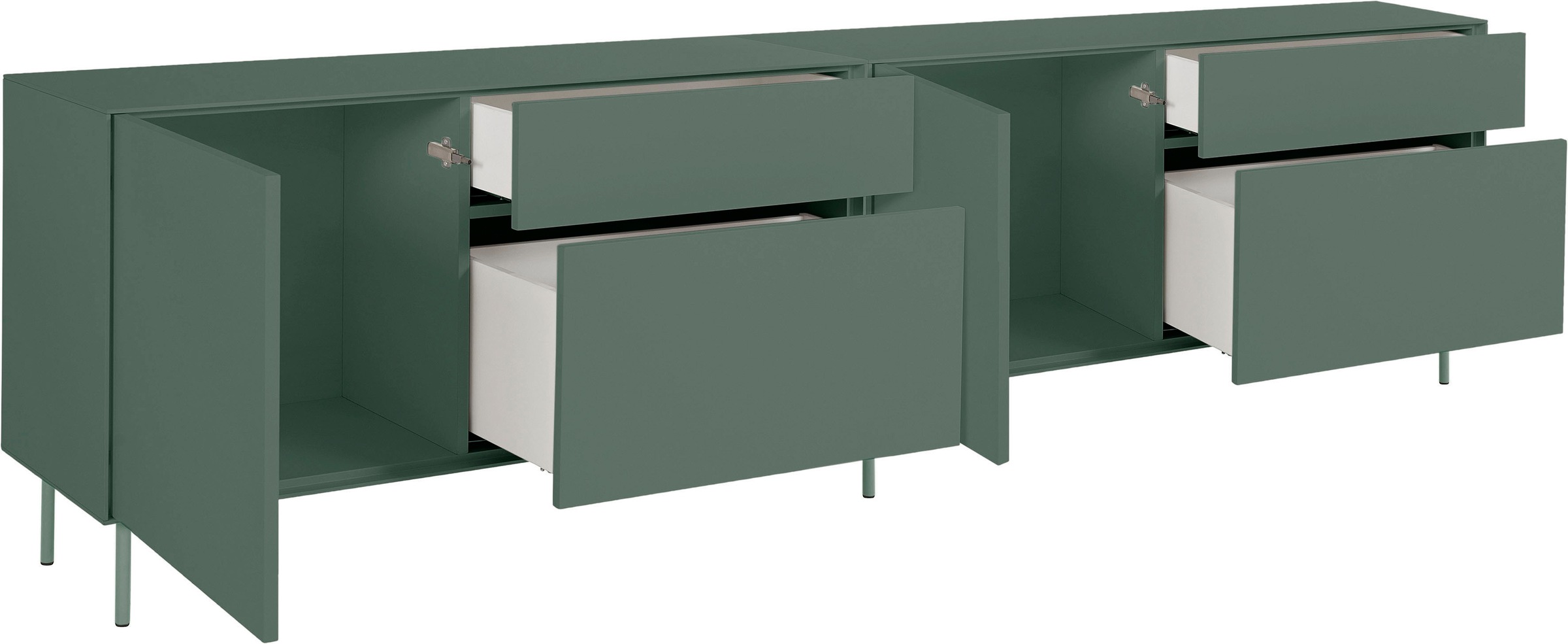 LeGer Home by Lena Gercke Lowboard »Essentials«, (2 St.), Breite: 254cm, MDF lackiert, Push-to-open-Funktion