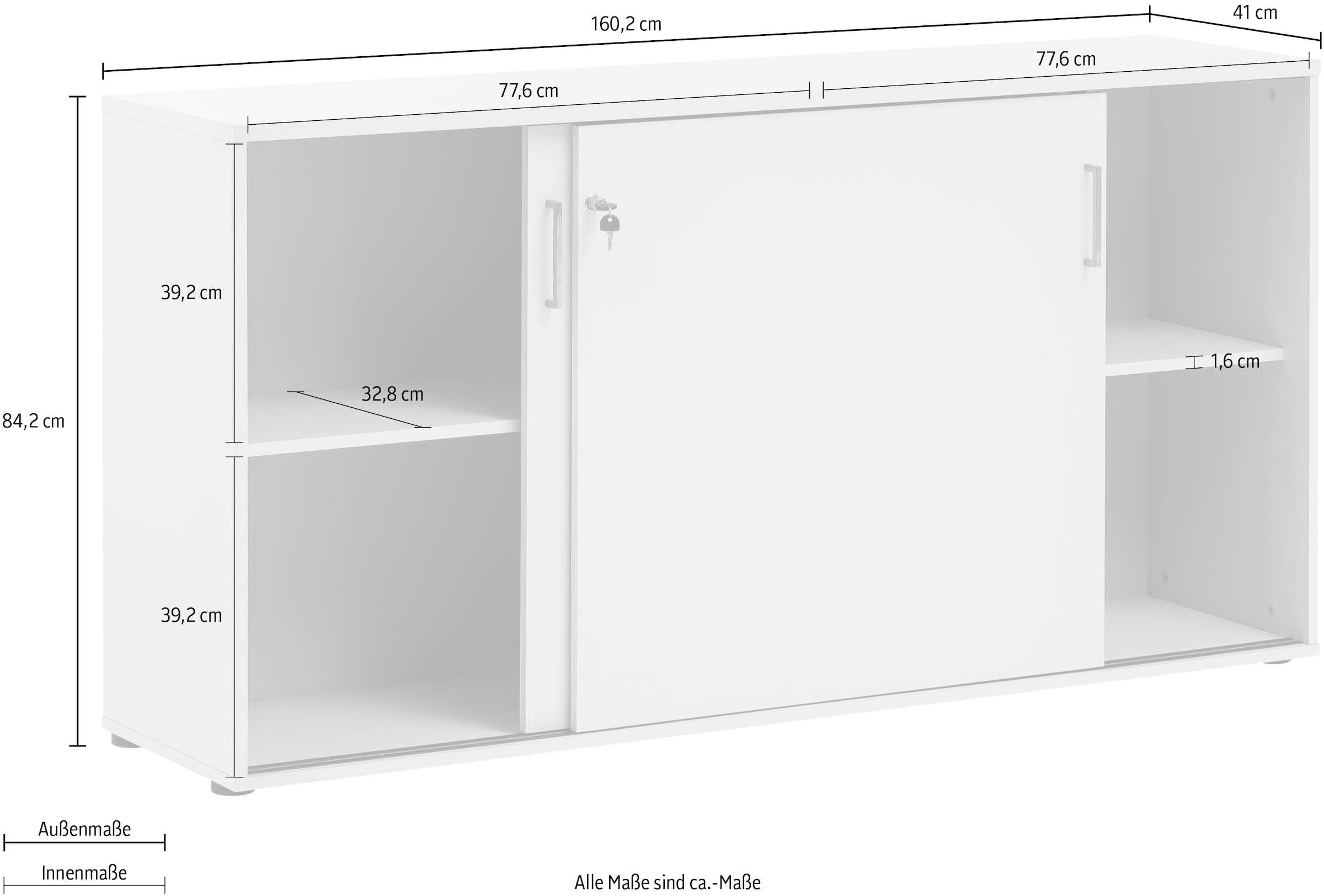 Schildmeyer Aktenschrank »Serie 1500«, abschließbare Kommode, Maße B160,2 x  T41 x H84,2 cm, Made in Germany online kaufen