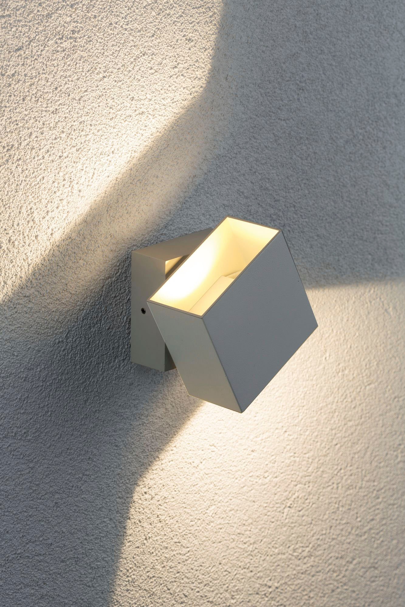 Paulmann LED Außen-Wandleuchte »Outdoor 230V Cybo LED 2x3,5W 230V IP65 eckig 100x100mm Grau Aluminium«, 2 flammig, IP65 2x3,5W