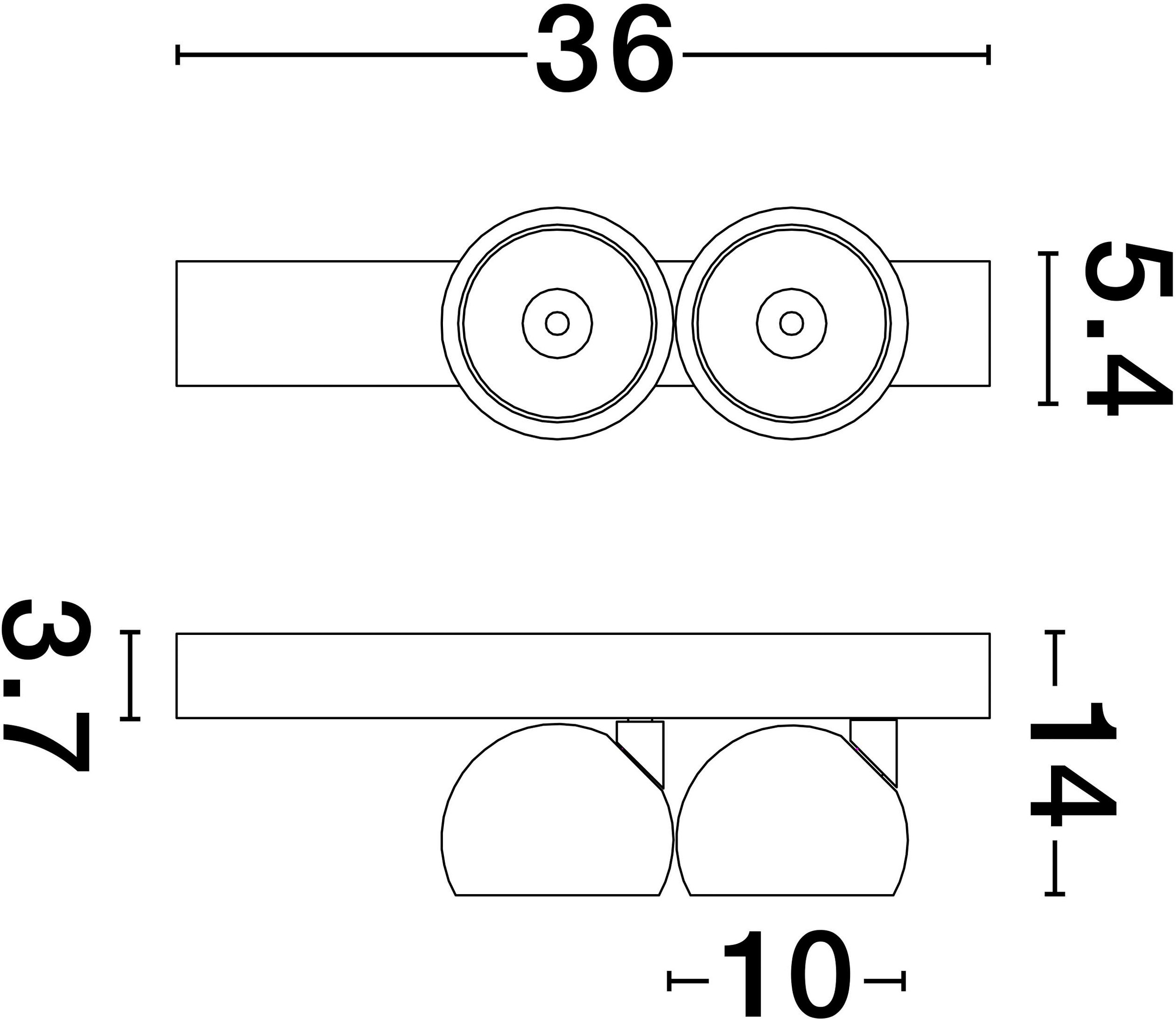 Nova Luce Wandleuchte »LUSA« LED-Modul 1 Stk. Warmweiß