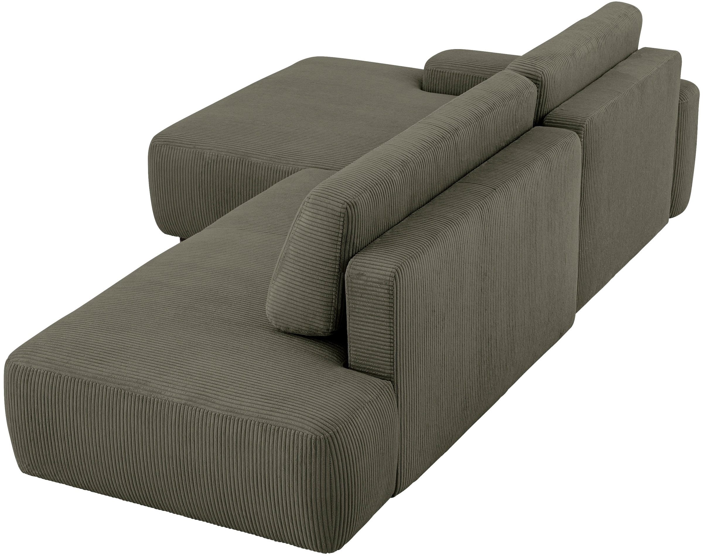 INOSIGN Ecksofa »TORGE, Schlafsofa Cord, Samtvelours u. Strukur fein, Couch in L-Form«, Schlaffunktion und Bettkasten, Liegefläche: 210x125 cm, neues Design
