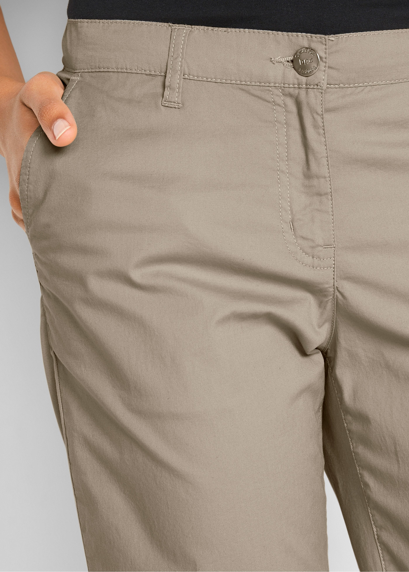 bonprix Longbermudas  aus Baumwolle mit Elasthan, Regular Fit, mit Komfortbund