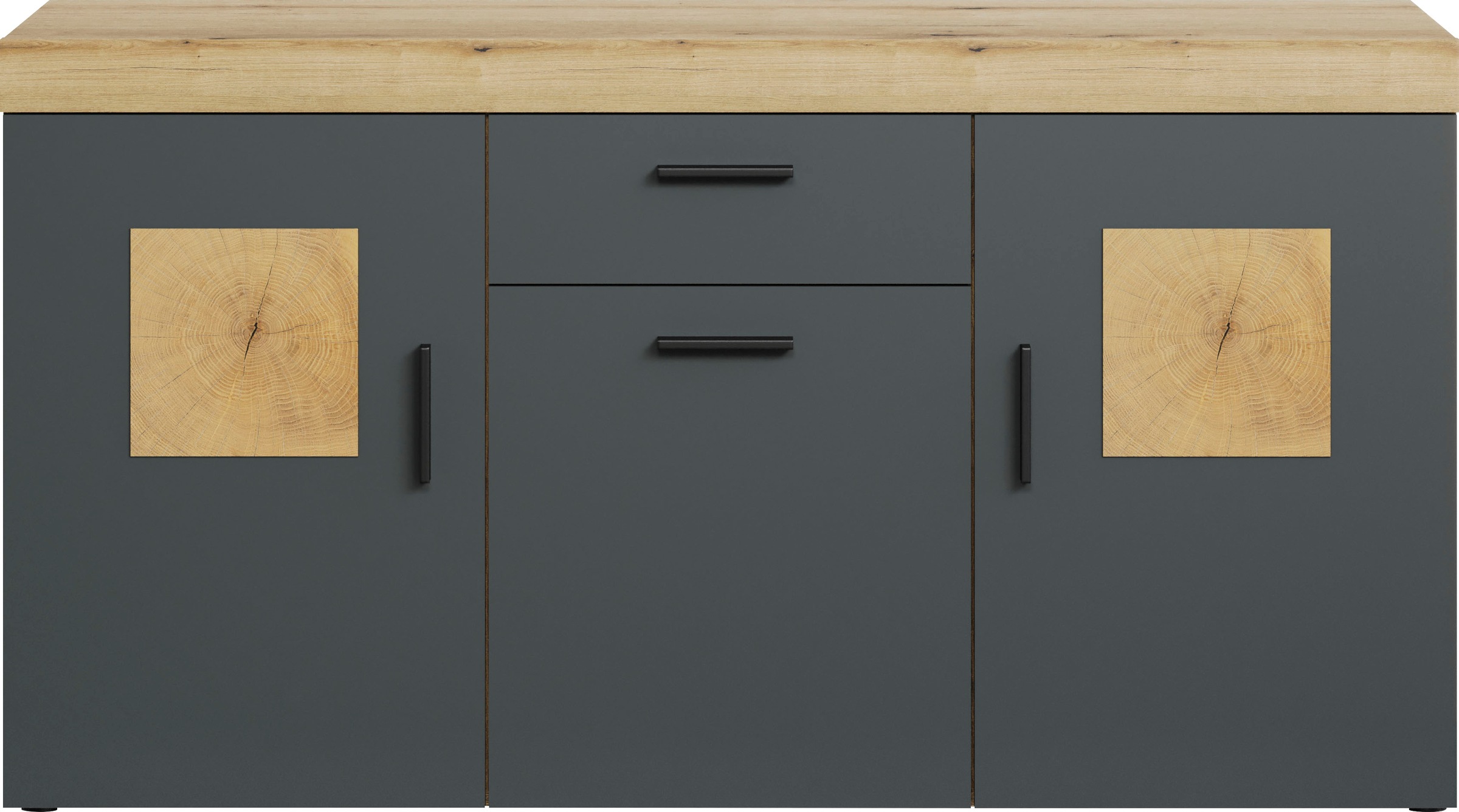 Home affaire Sideboard »Ghent«, (Packung, 1 St.), Kommode mit Hirnholzappli günstig online kaufen