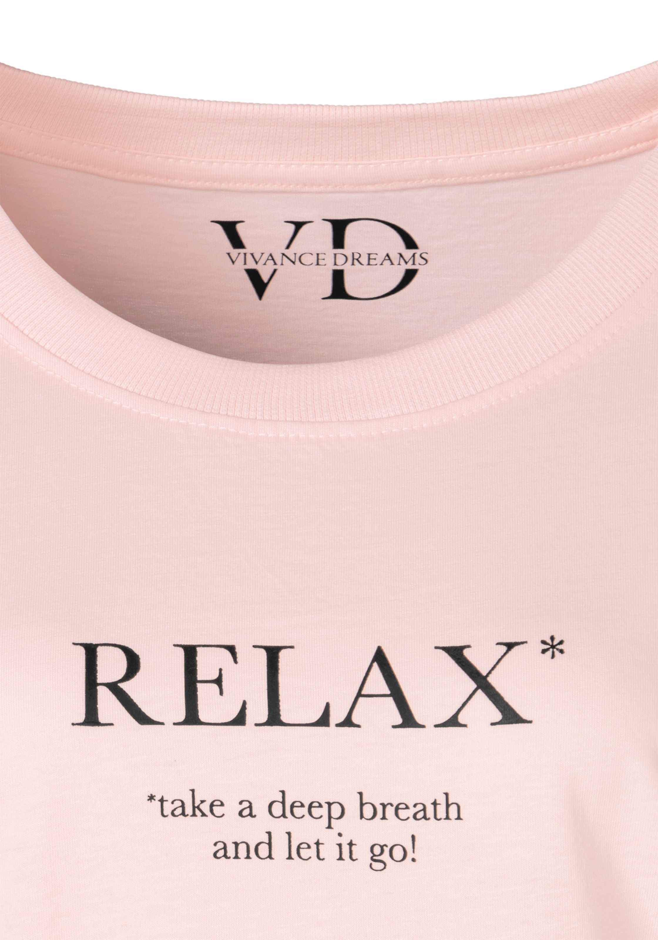 Vivance Dreams Pyjamaoberteil, mit Statementdruck