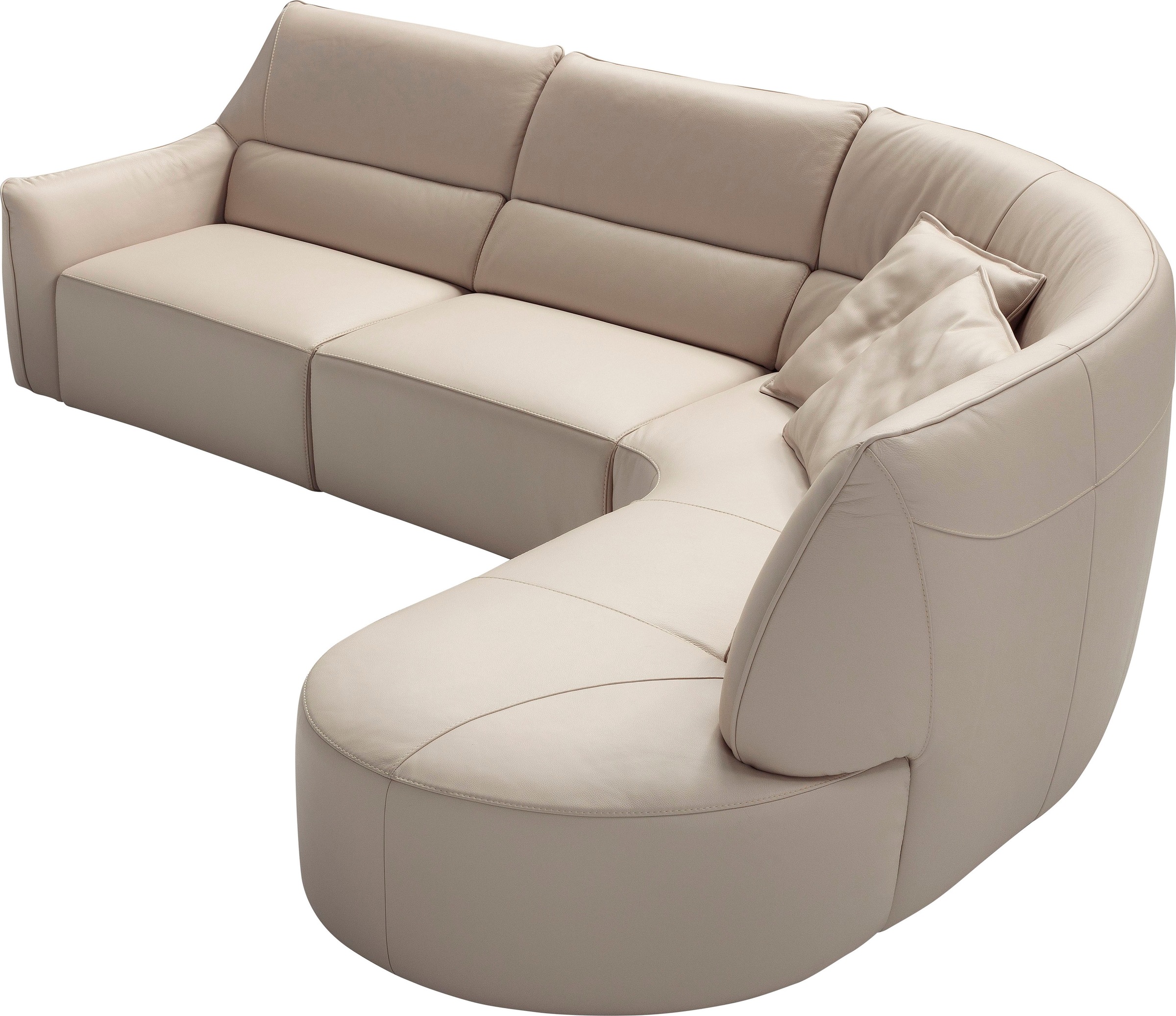 Egoitaliano Ecksofa »Puffy, extravagant & edel, Retro Designsofa, hoher Sitzkomfort, L-Form«, mit Ottomane, wahlweise mit und ohne elektrischer Relaxfunktion