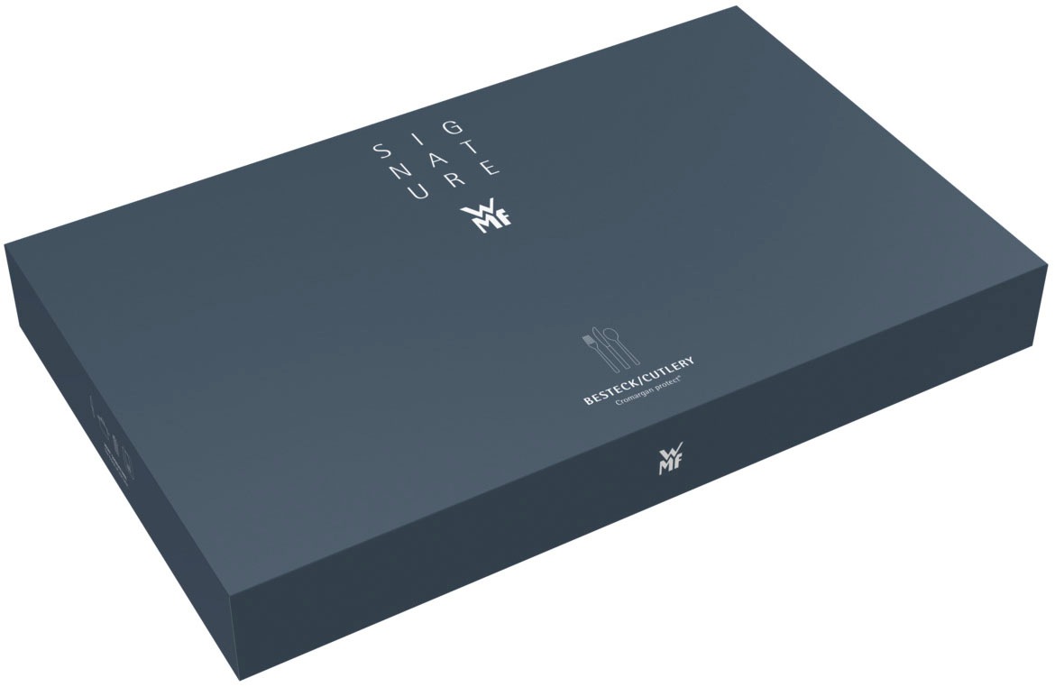 WMF Besteck-Set »Premiere in klassisch-eleganter Optik, ergonomisch, Wellenschliff«, (Set, 30 tlg.), spülmaschinengeeignet, optimale Schärfe, hochwertiger Besteckkasten