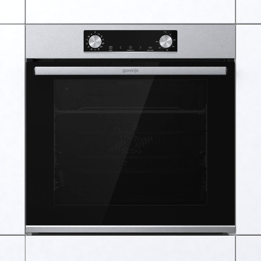 GORENJE Pyrolyse Backofen »BPS6737E14X, BPS6737E14BG«, BPS6737E14X, mit 1-fach-Teleskopauszug, Pyrolyse-Selbstreinigung