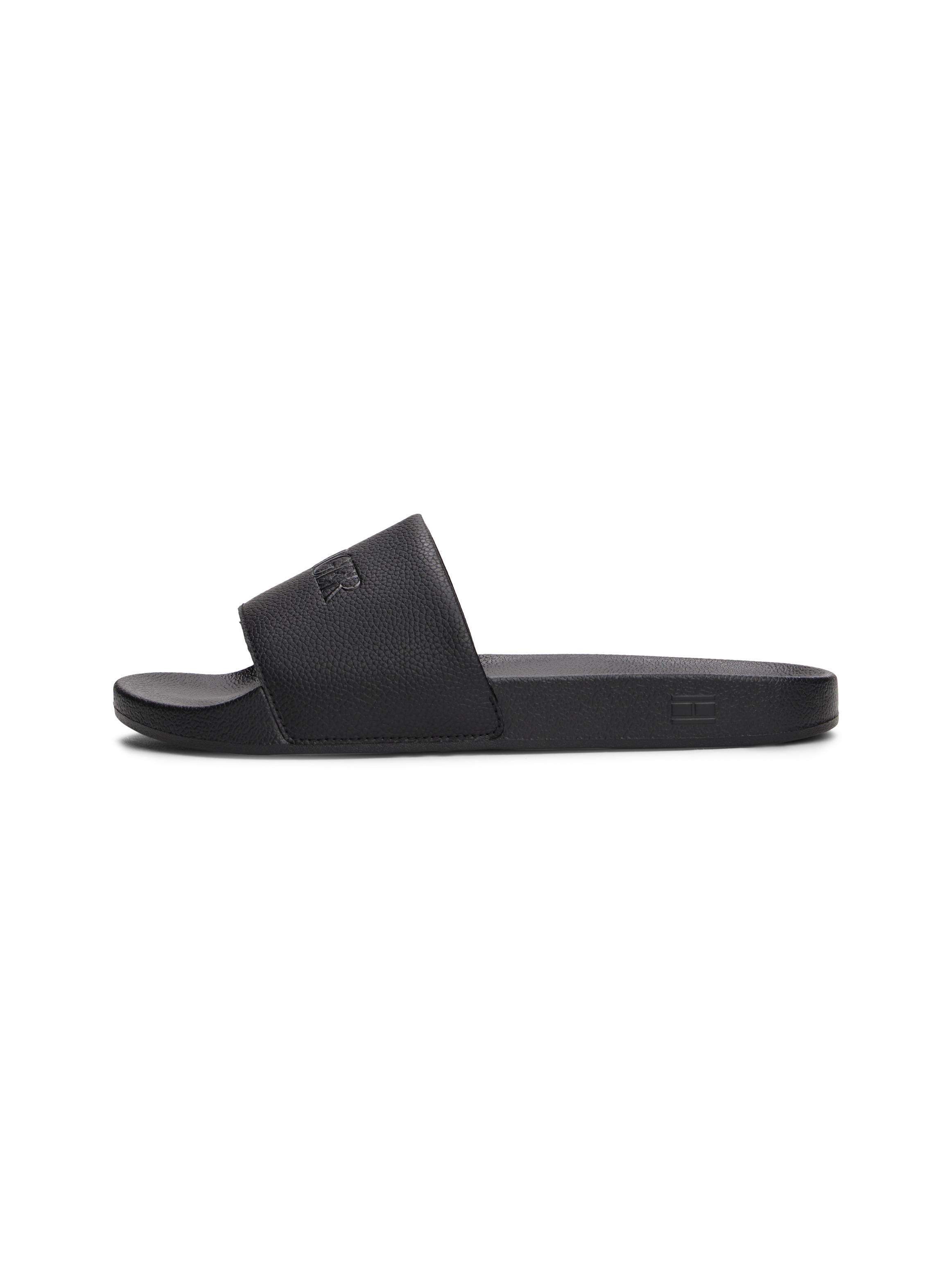 Tommy Hilfiger Pantolette »HILFIGER PRINT TUMBLE POOL SLIDE«, Hausschuh, Sommerschuh, Strandschuh mit Logoschriftzug