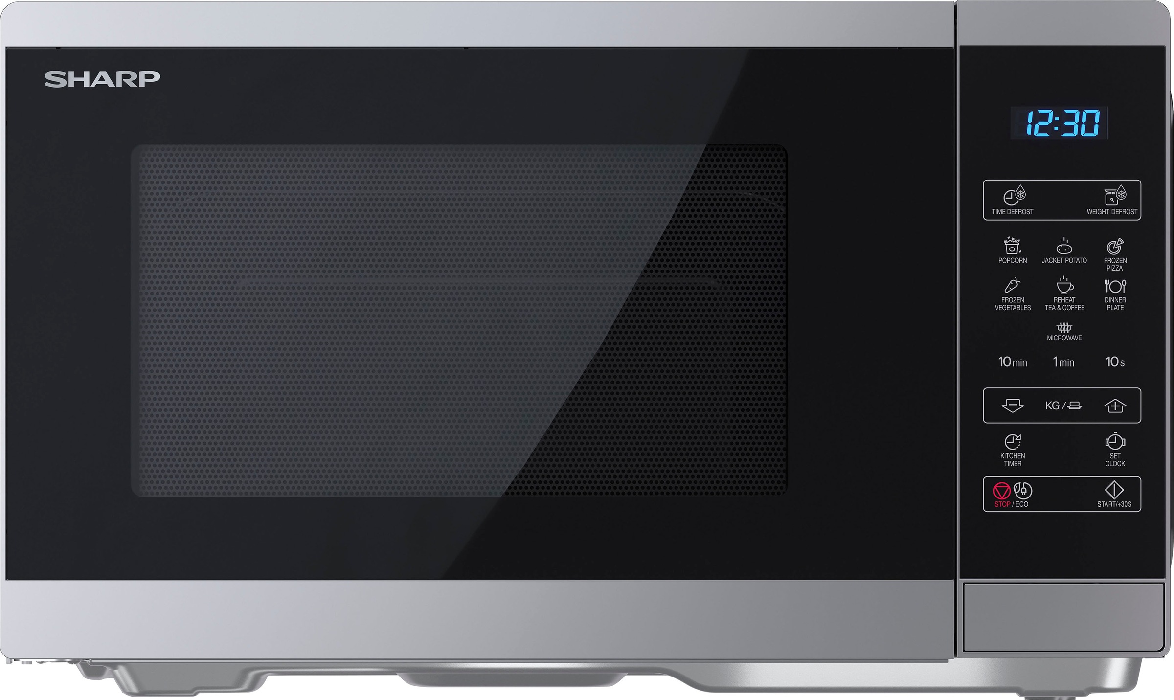 Sharp Mikrowelle „YC-MS252AE-S“, Mikrowelle, 900 W silber/schwarz