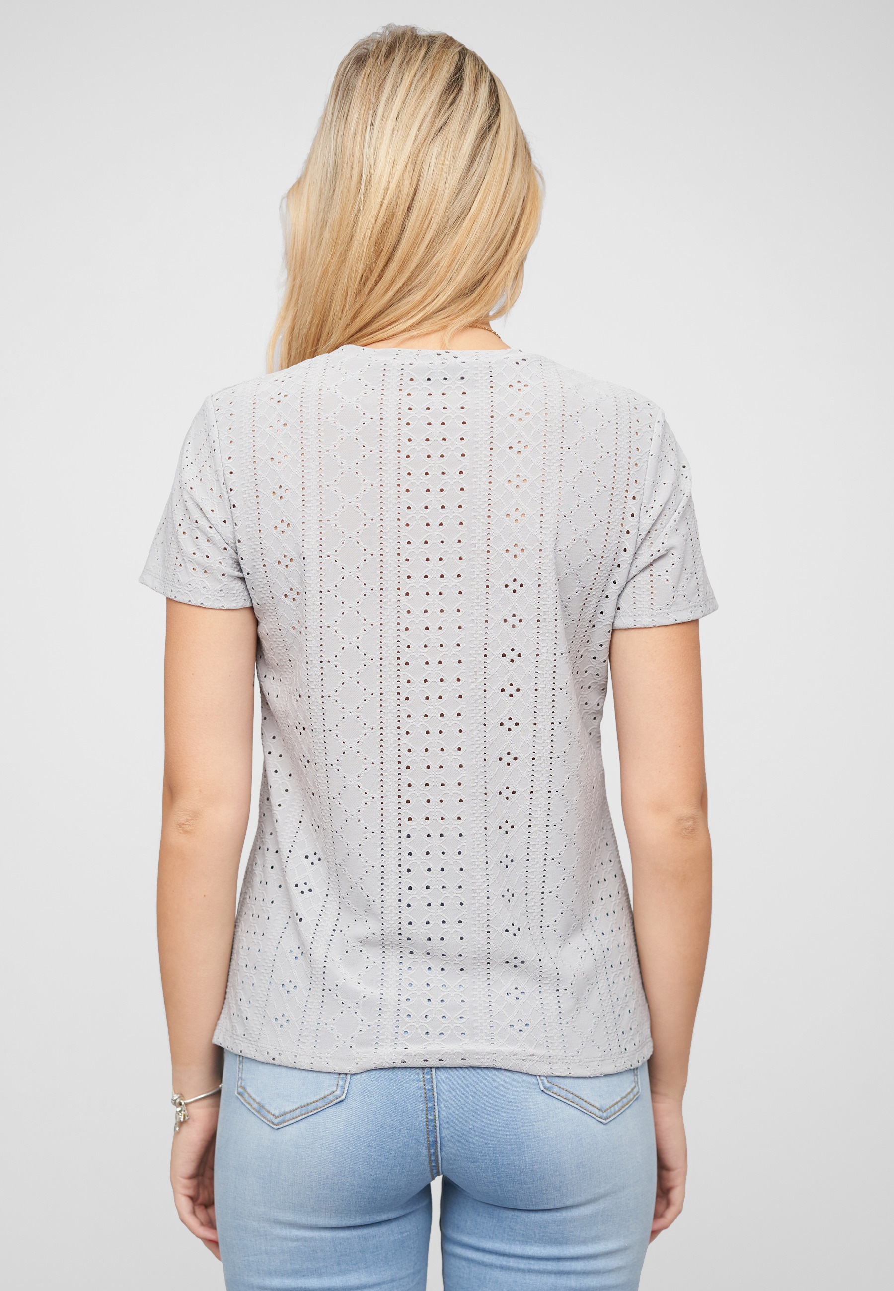 CLOUD 5IVE T-Shirt »CLOUD 5IVE T-Shirt mit Lochmuster und Rundhals« 1 Stk.