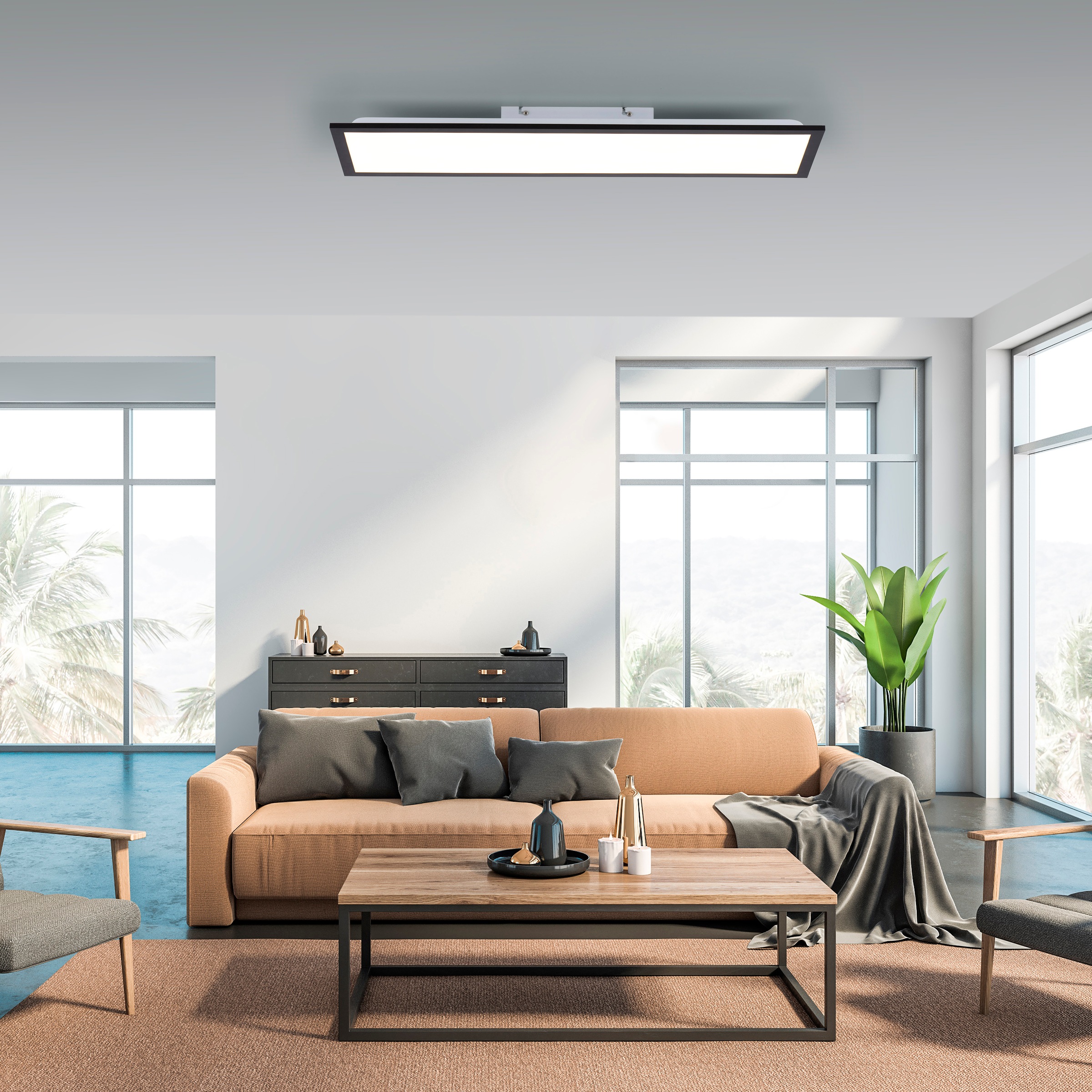 JUST LIGHT Deckenleuchte »FLAT«, 1 flammig, Leuchtmittel LED-Board   LED fe günstig online kaufen