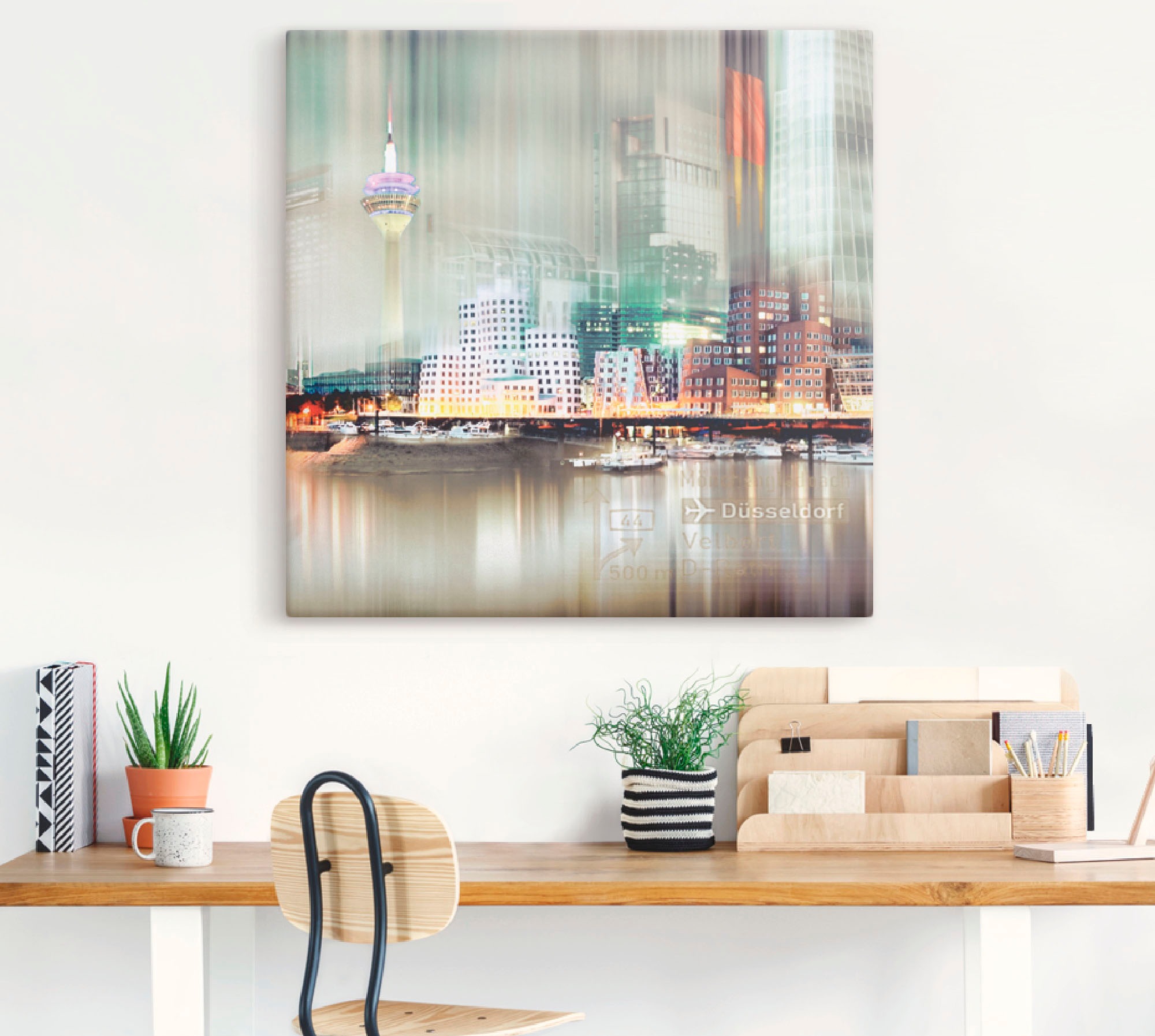 Artland Leinwandbild »Düsseldorf Skyline Collage V«, Deutschland, (1 St.), günstig online kaufen