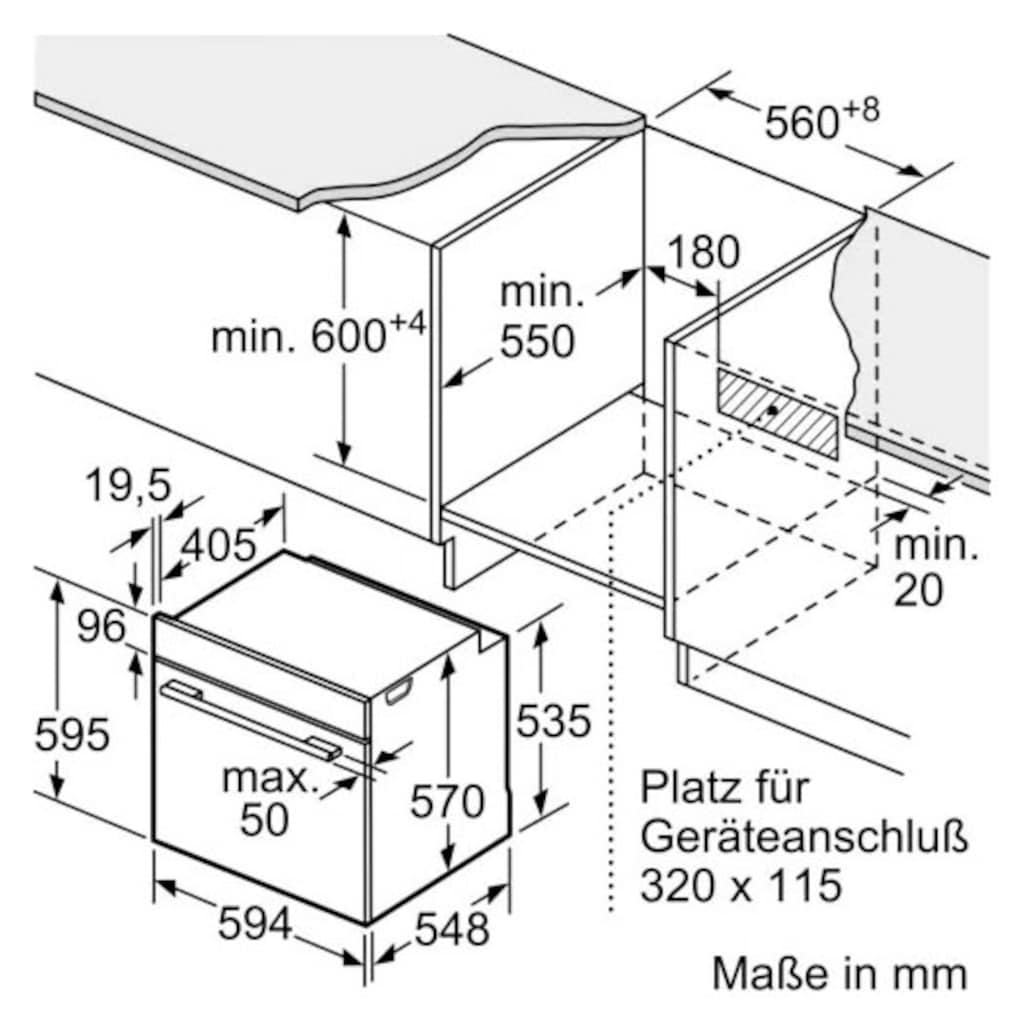 BOSCH Elektro-Herd-Set »HND671LS66«, HEB578BS0, mit Backwagen, Pyrolyse-Selbstreinigung