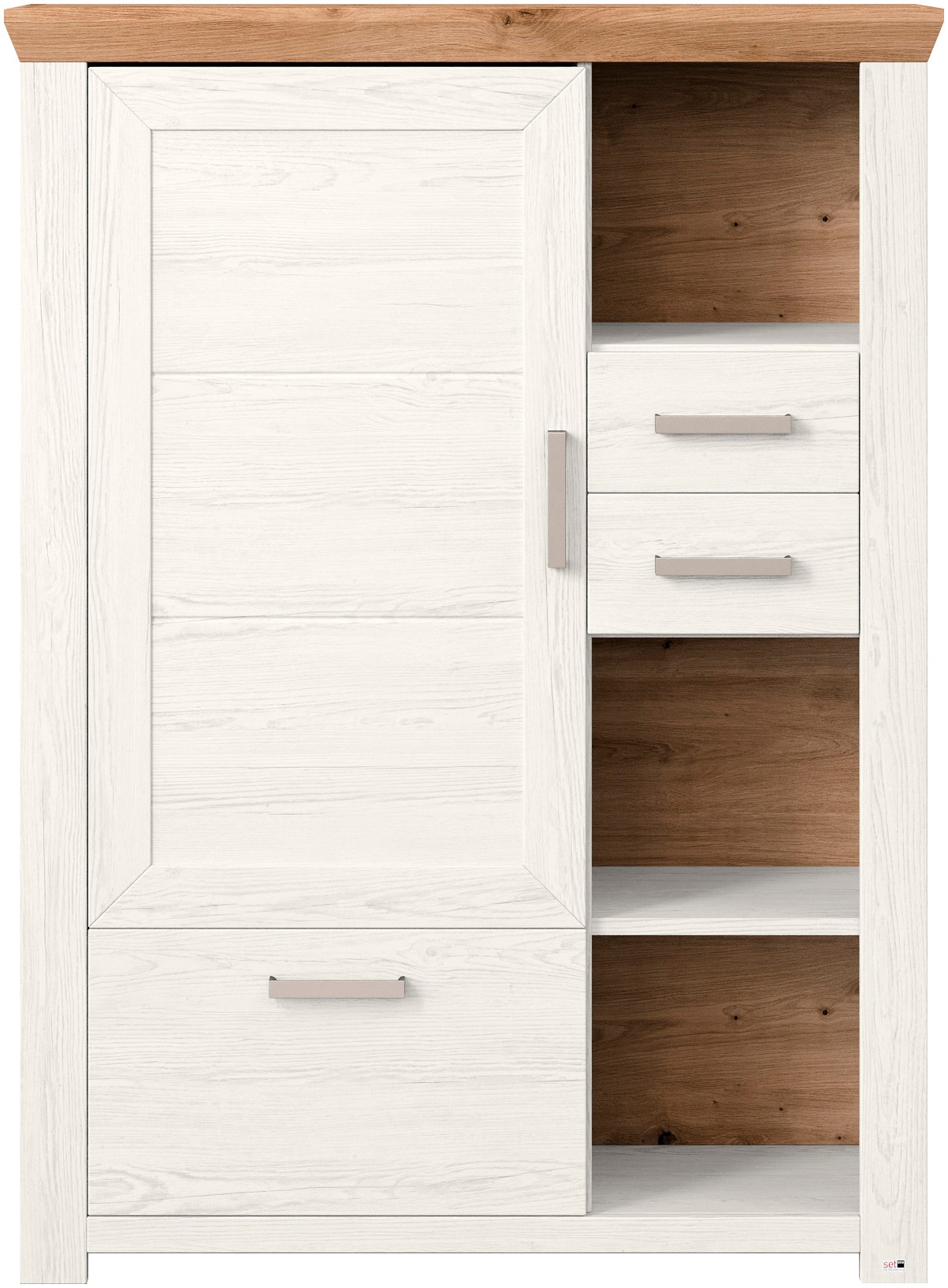 set one by Musterring Highboard »York«, Typ 25 und 26, in 3 Farbvarianten, Beleuchtung optional, Breite 105 cm