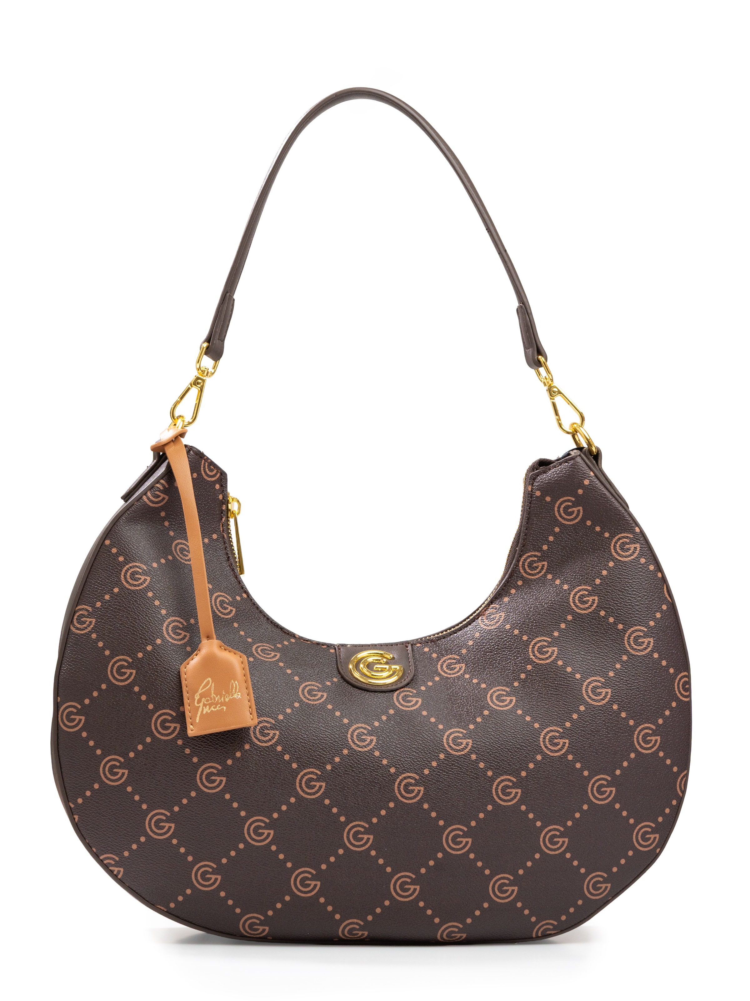 Gabriella GUCCI Hobo »JENNIFER« Damen Henkeltasche, Schultertasche, Umhängetasche mit Logoapplikation