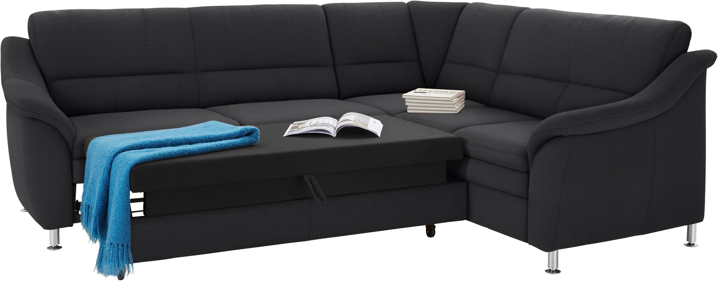sit&more Ecksofa »Cardoso L-Form«, mit Federkern, wahlweise mit Bettfunktion und Schubkasten