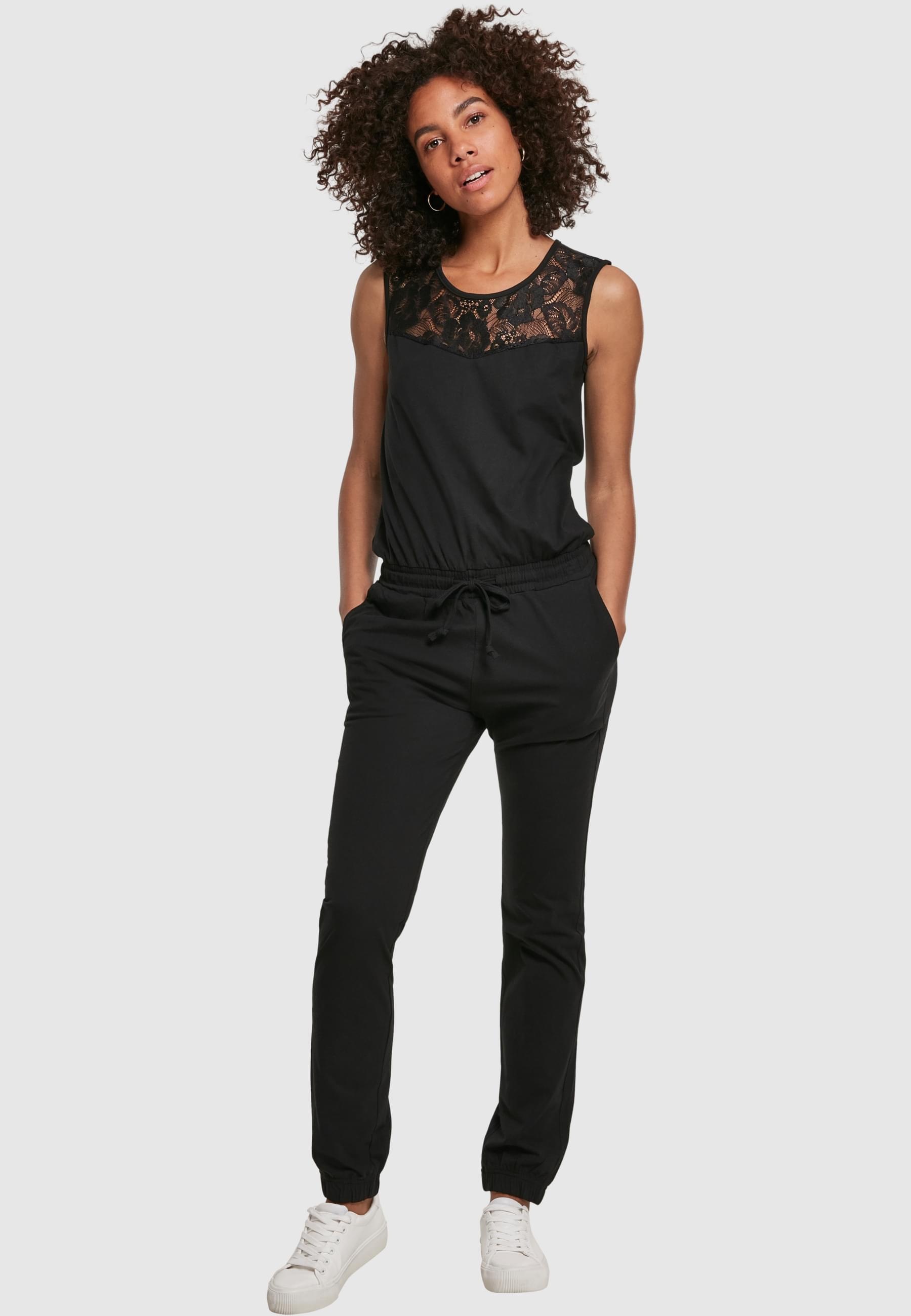 URBAN CLASSICS Jumpsuit »Urban Classics Damen Ladies Lace Block Jumpsuit« 1 Stk.