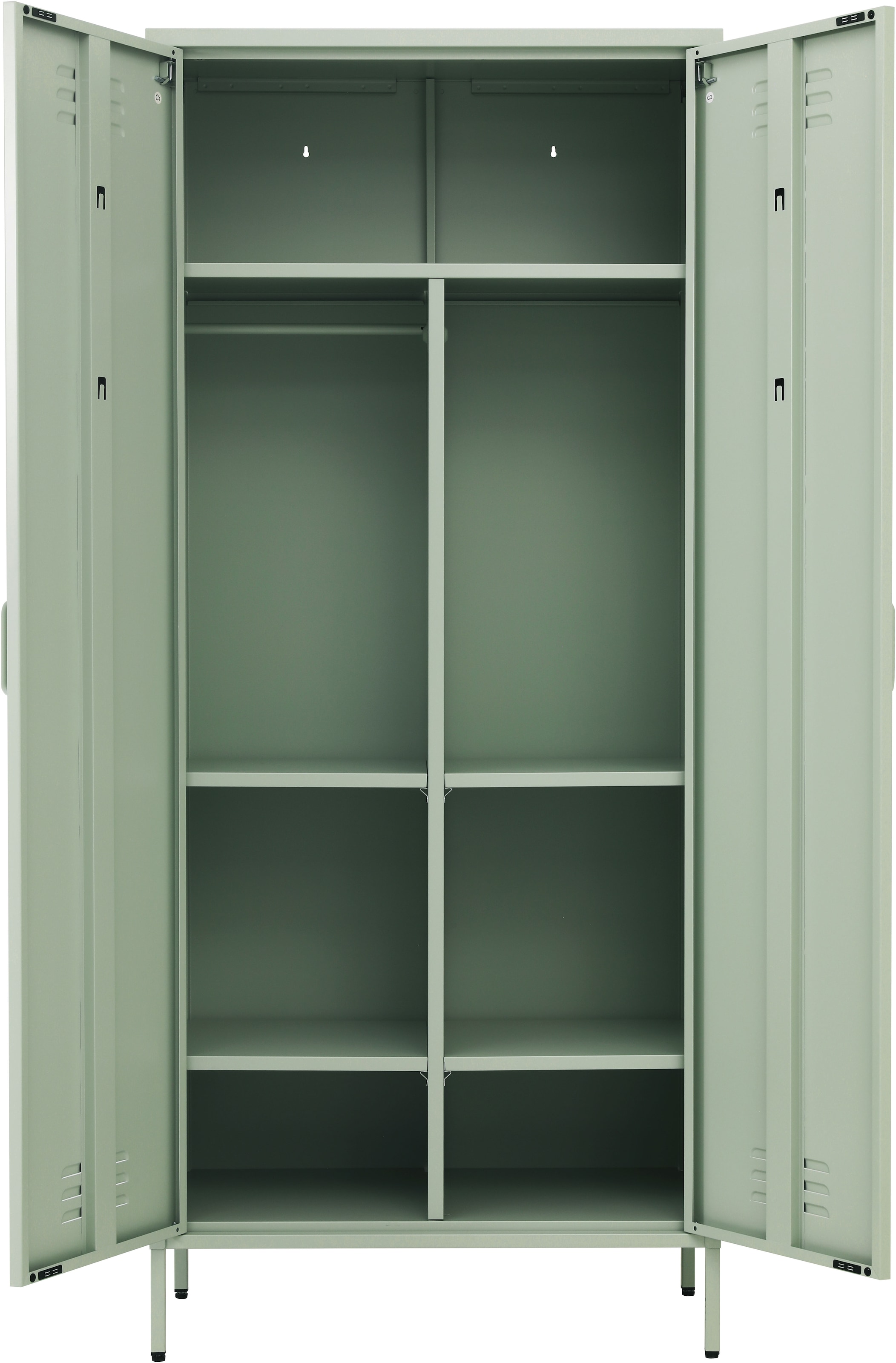 INOSIGN Drehtürenschrank »Kleiderschrank Schrank Metallschrank Mehrzweckschrank Siena Spind« in 4 Farben aus Metall,  in der Höhe verstellbar, abschließbar