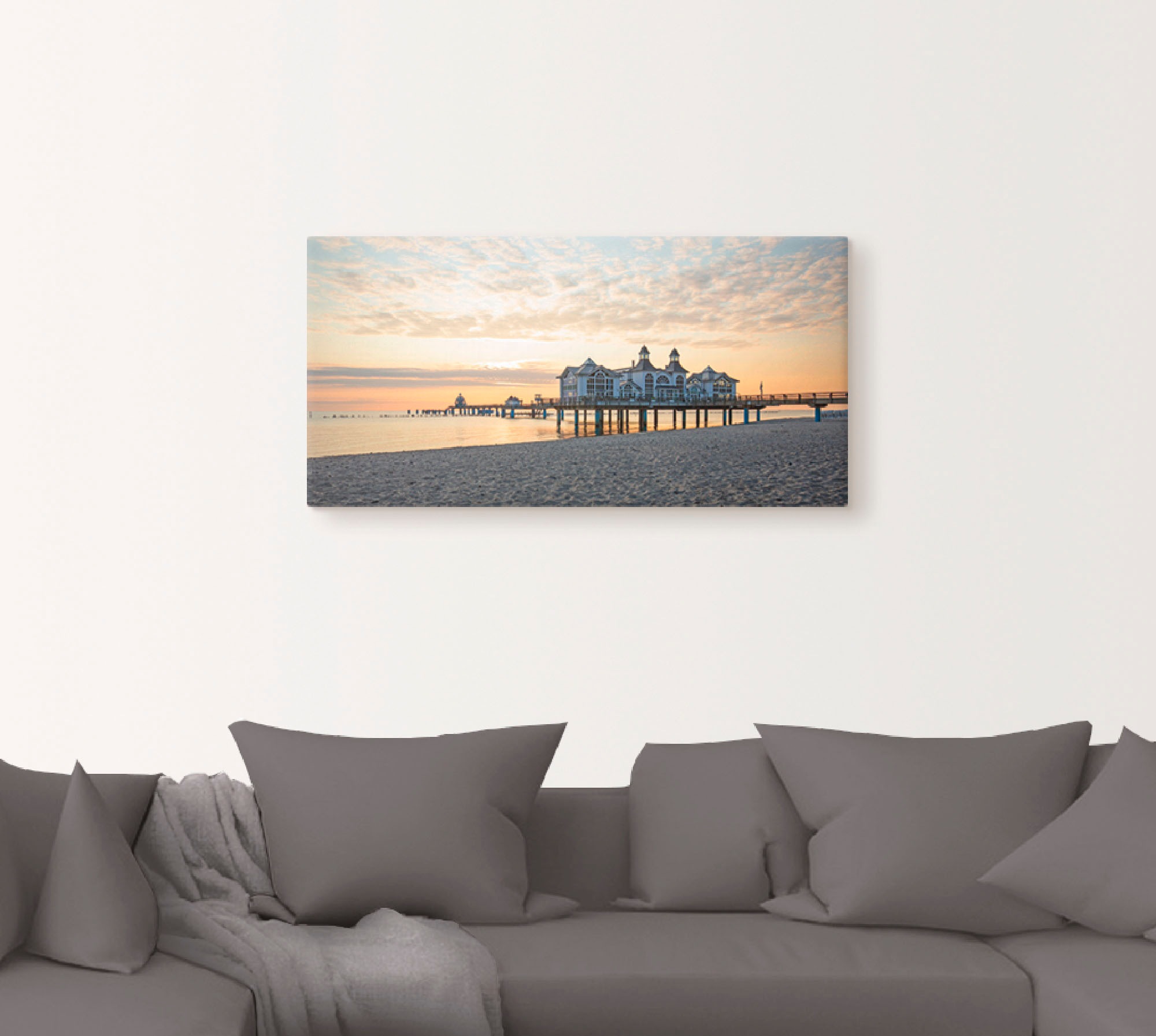 Artland Wandbild »Seebrücke Sellin bei Sonnenaufgang« Strand 1 Stk. tlg. al günstig online kaufen