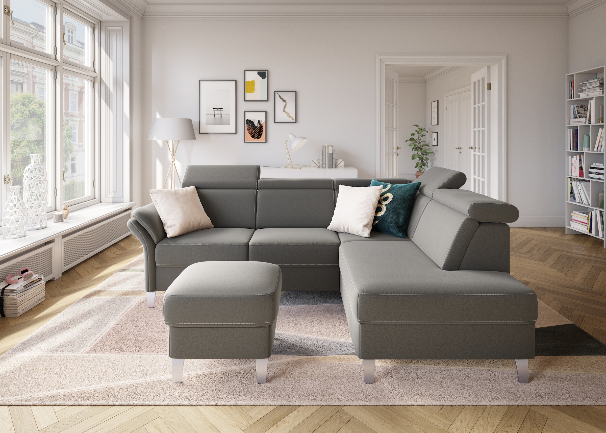sit&more Ecksofa »Vincenzo L-Form«, inklusive Kopfteilverstellung, wahlweis günstig online kaufen
