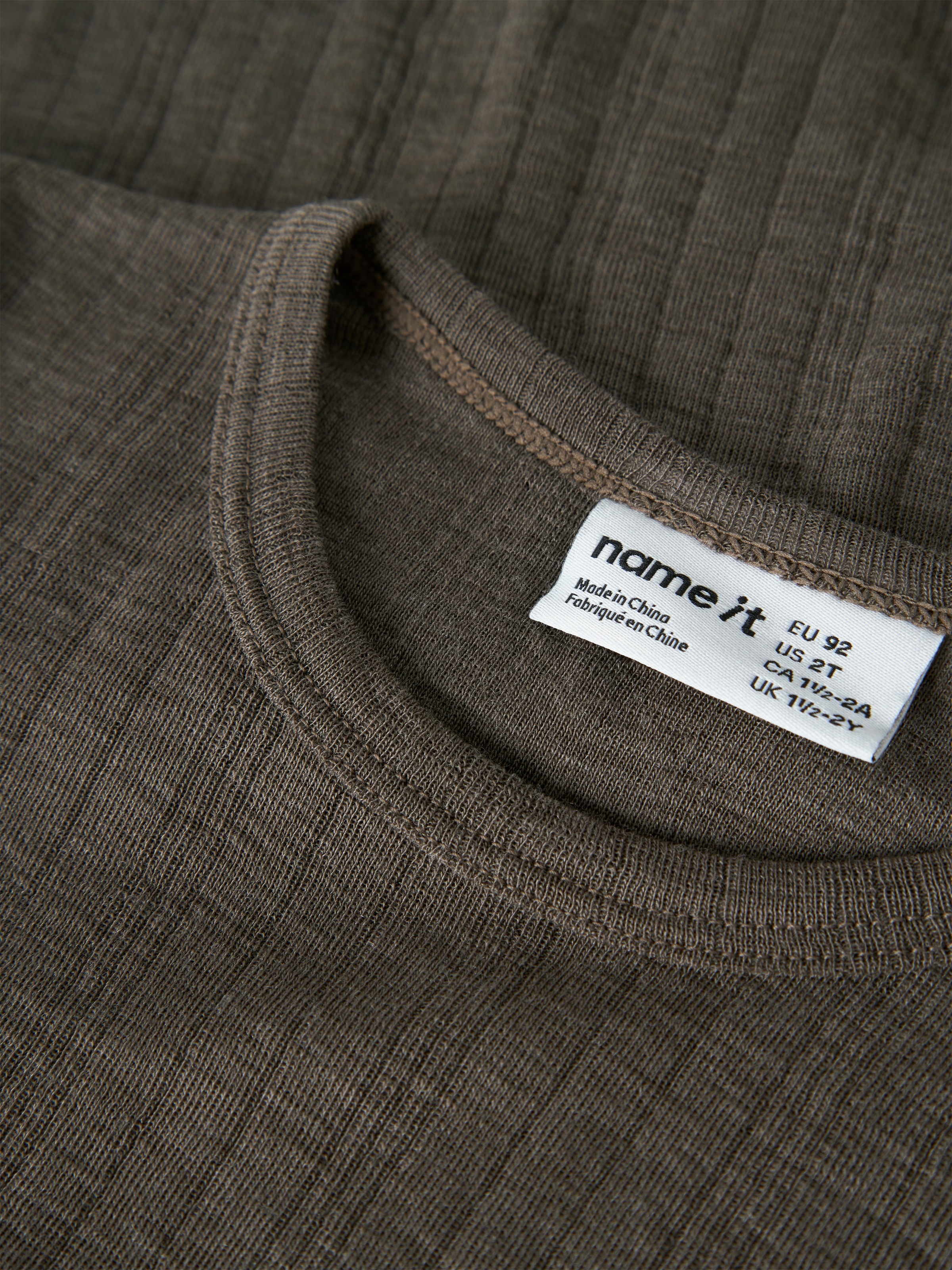 Name It Langarmshirt »NMMWANG WOOL NEEDLE LS TOP SOLID NOOS« aus reiner Merinowolle