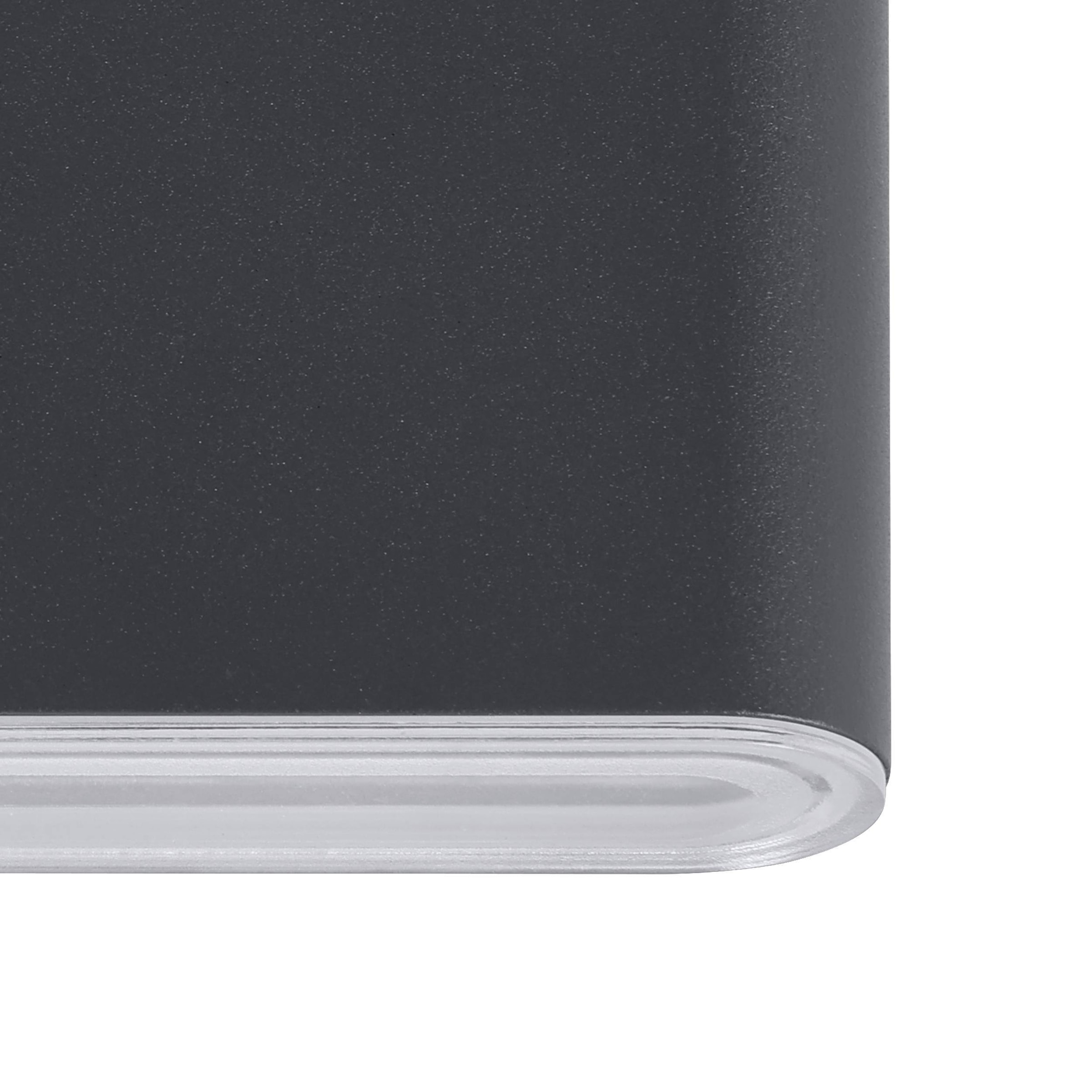 EGLO Wandleuchte »Grutti Wandlampe, Außenlampe, Wand Außenbeleuchtung, Aluminium, IP65« LED-Modul 1 Stk. Kaltweiß | Neutralweiß | Warmweiß Wand-/Deckenleuchte - L17,5 x H9 x AL5 cm - anthrazit - 2X5,8W inkl.
