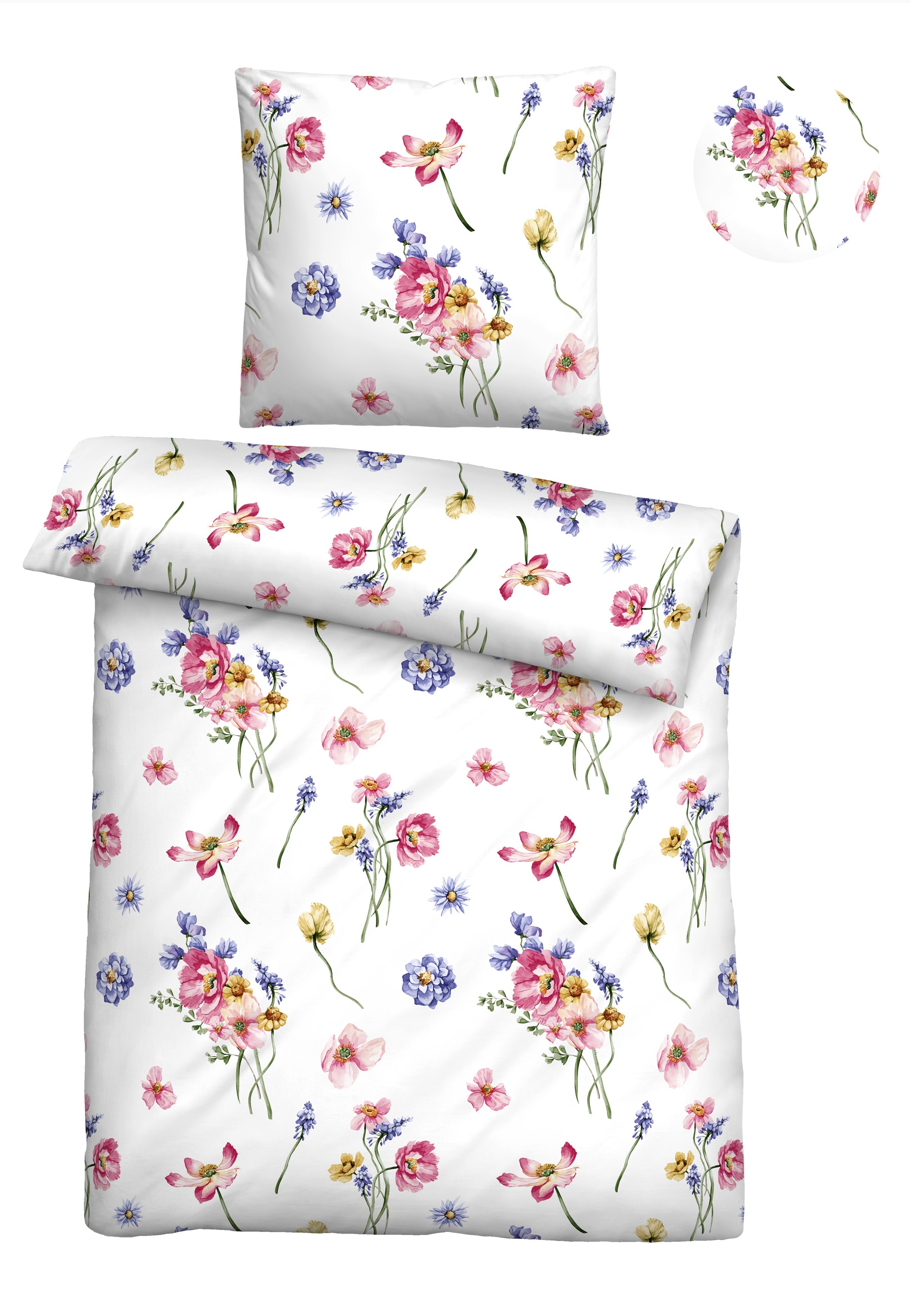 Biberna Bettwäsche »26319« 2 absolut bügelfrei, 100% Baumwolle, mit Reißverschluss, ganzjährig