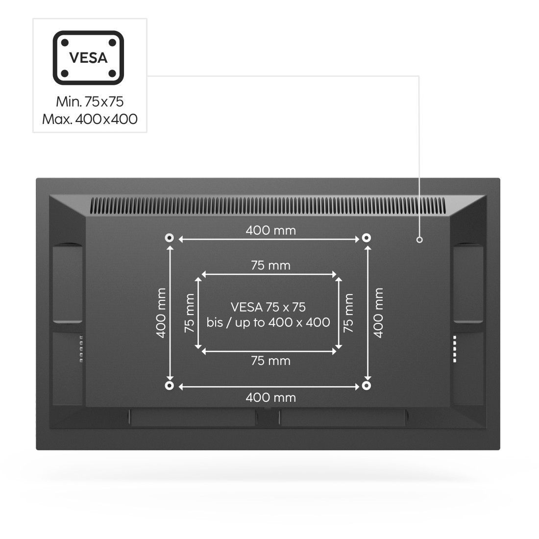 Hama TV-Deckenhalterung »TV-Deckenhalterung schwenkbar (bis 65 Zoll 40kg VESA 400x400, drehbar)«, bis 165 cm Zoll
