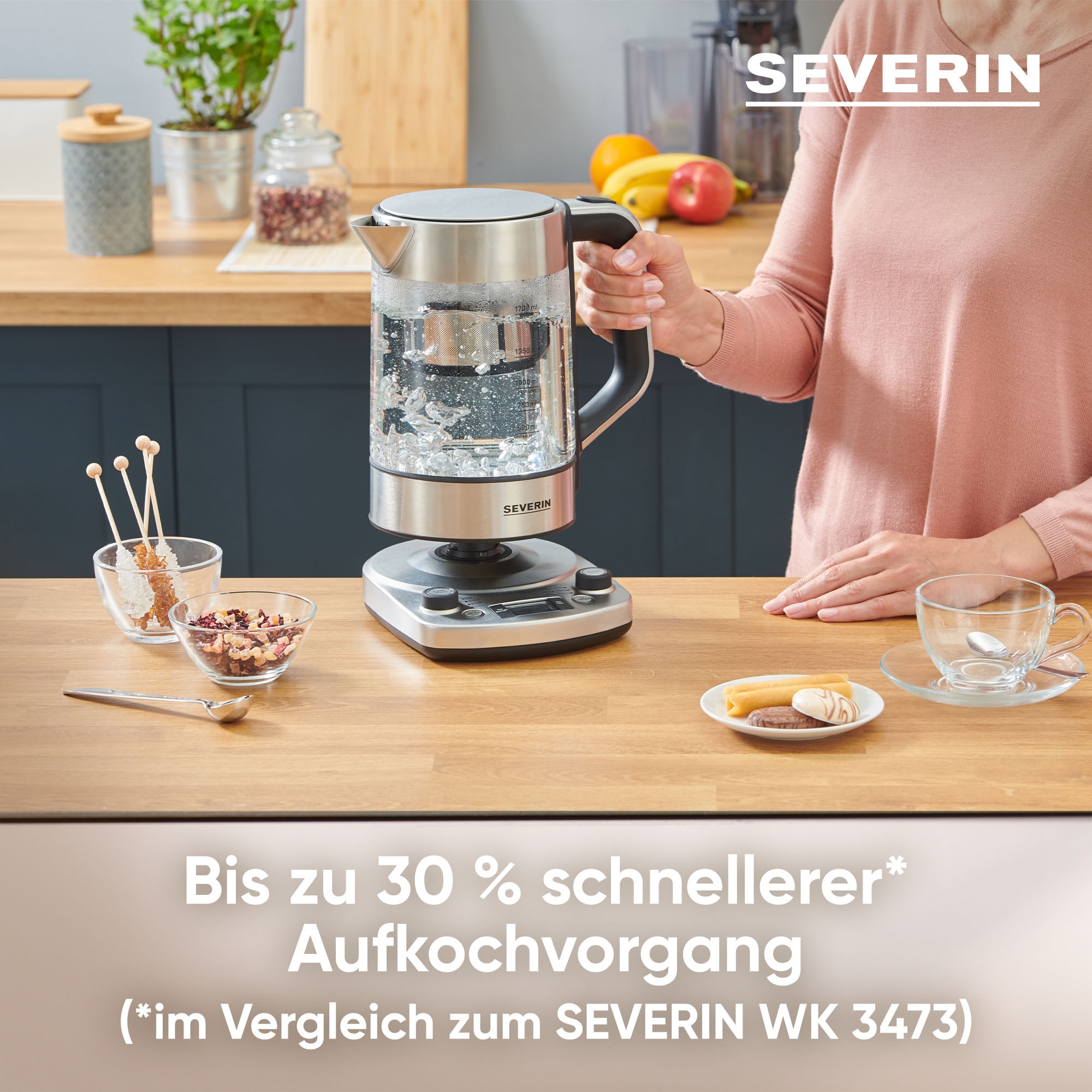 Severin Wasser-/Teekocher »WK 3422« 3000 W Temperaturstufen von 40°C – 100°C in 5°C-Schritten wählbar