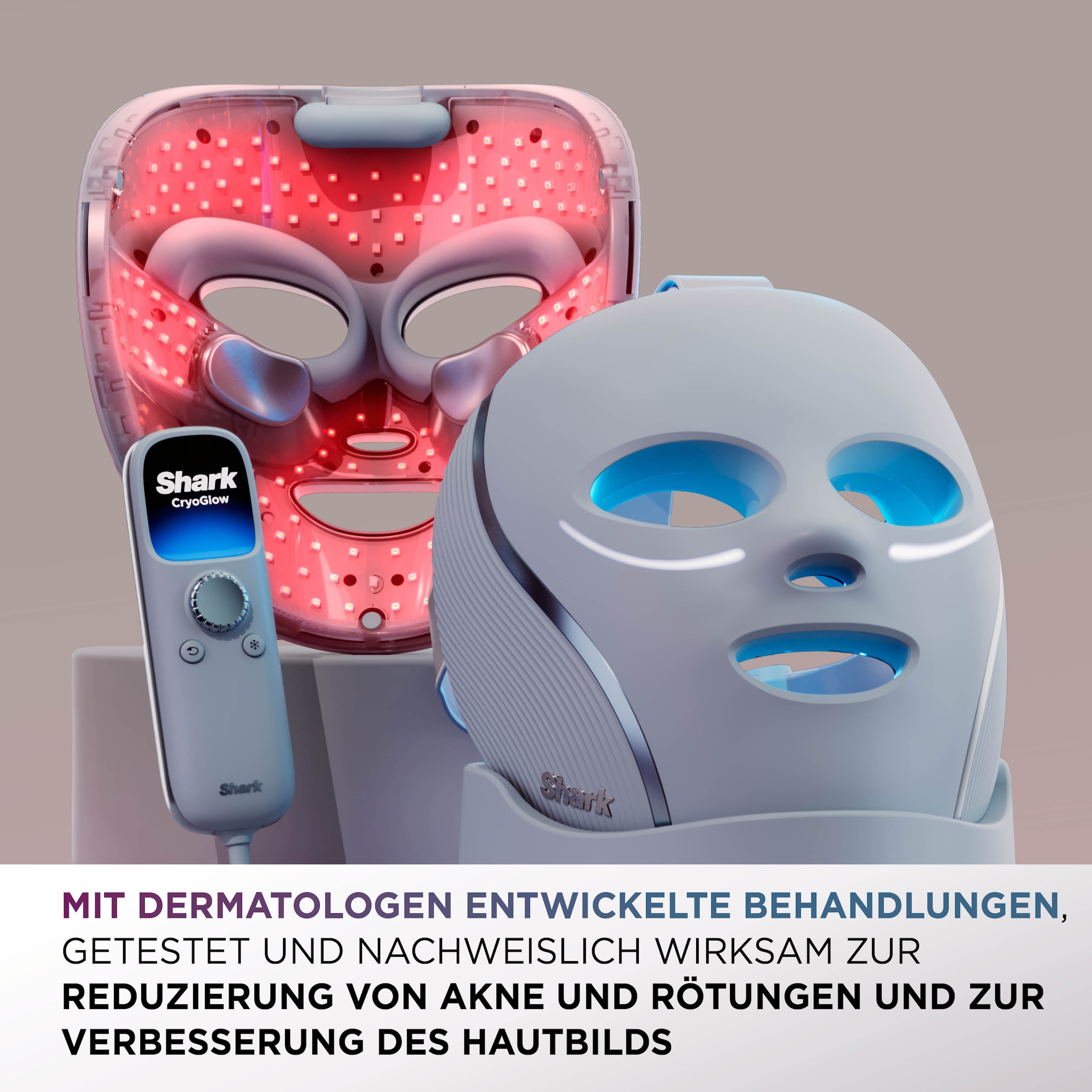 Shark LED-Gesichtsmaske »Shark CryoGlow LED-Maske + Kühlung der Augenpartie FW312EUPL« CryoGlow - unsere neue medizinisch zertifizierte Innovation