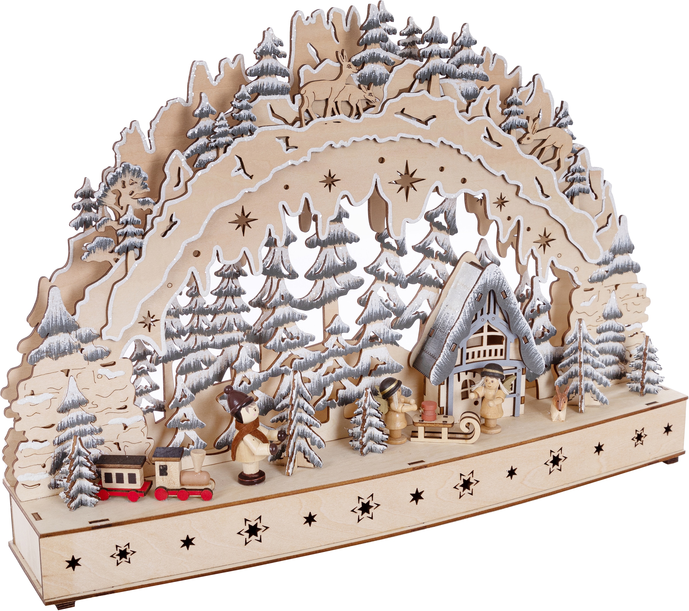 Myflair Möbel & Accessoires LED Schwibbogen »Weihnachtsdeko«, aus Holz, mit LED Beleuchtung, Höhe ca. 31 cm
