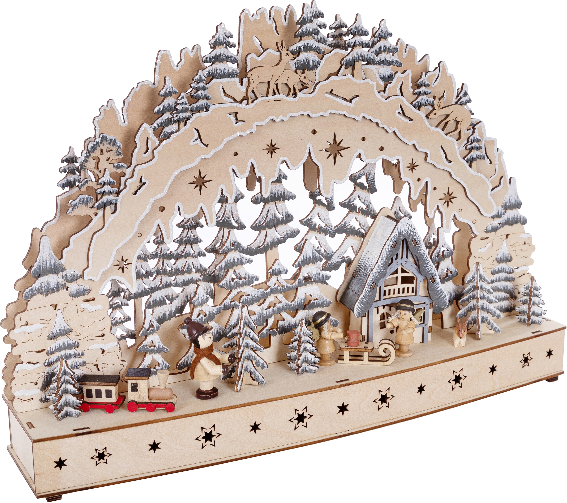 Myflair Möbel & Accessoires LED Schwibbogen »Weihnachtsdeko« 1 Stk. aus Holz, mit LED Beleuchtung, Höhe ca. 31 cm