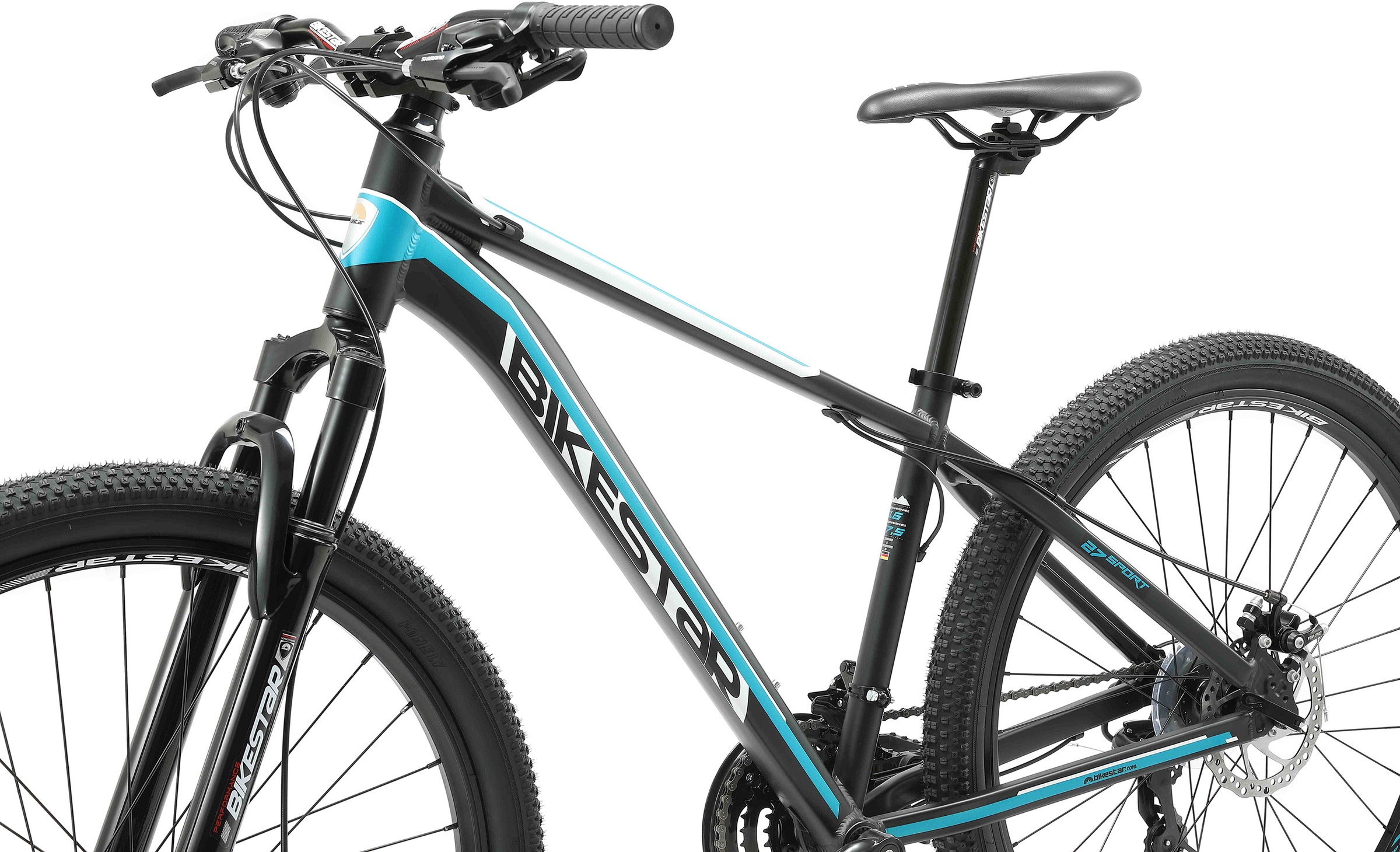 Bikestar Mountainbike, 21 Gang, Shimano, RD-TY300 Schaltwerk, Kettenschaltung, für Damen und Herren, Kettenschaltung