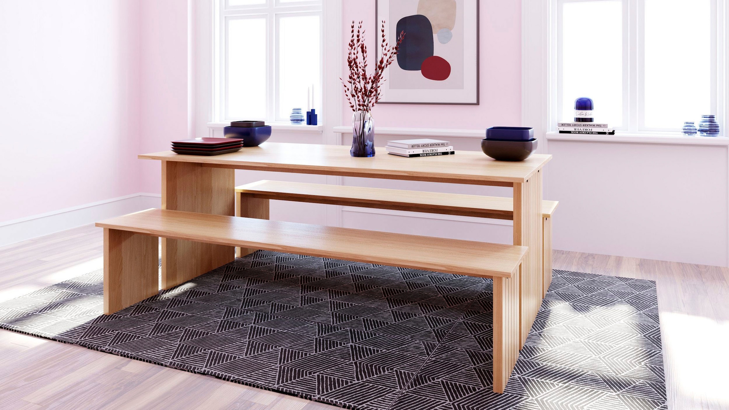 Woodman Esstisch »Stripe«, Holzfurnier aus Eiche, FSC®-zertifiziert günstig online kaufen