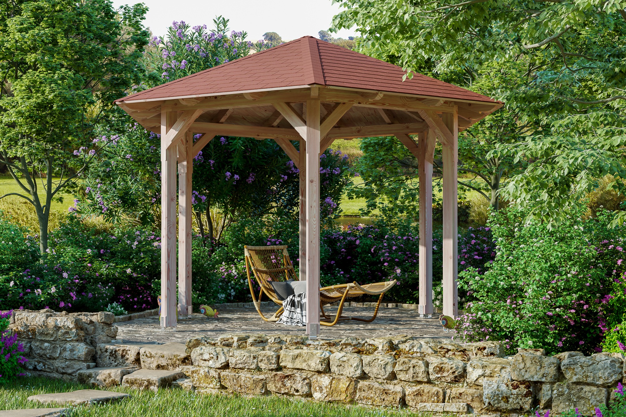 Skanholz Holzpavillon »Colmar 2«, Douglasie, 333 x 288 cm