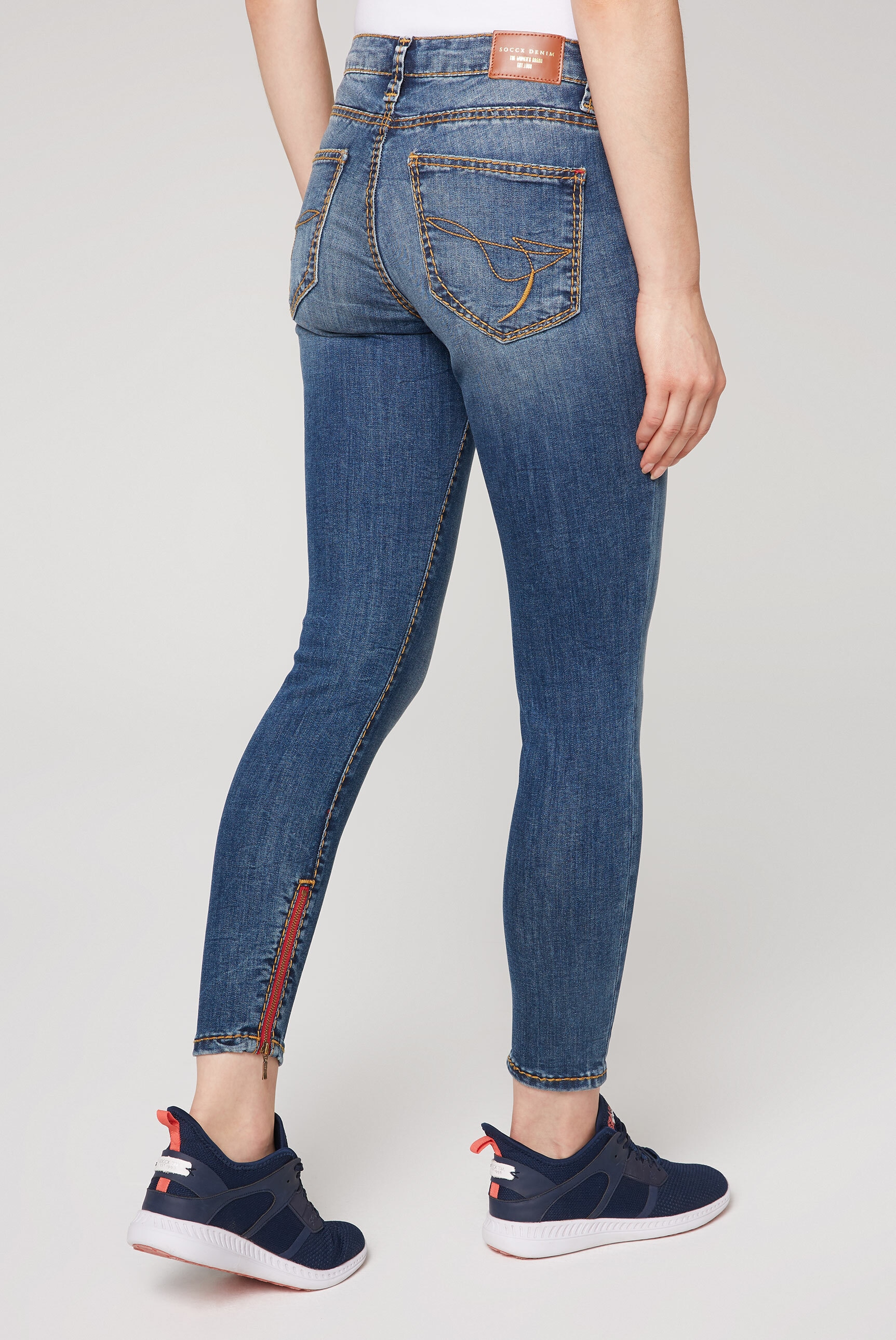 SOCCX Slim-fit-Jeans, mit Vintage-Waschung