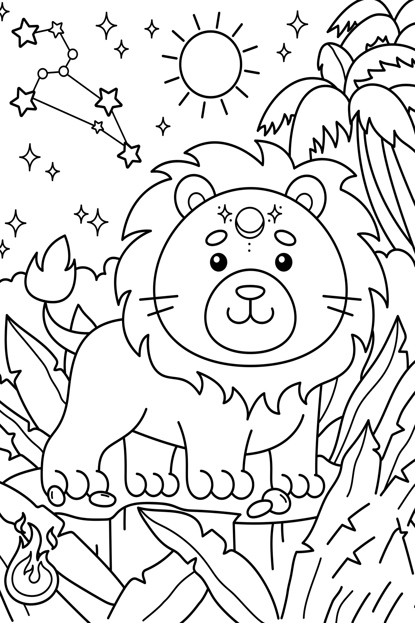 queence Bild »Löwe im Dschungel« Blätter   Blätterbilder   Figuren   Löwe günstig online kaufen