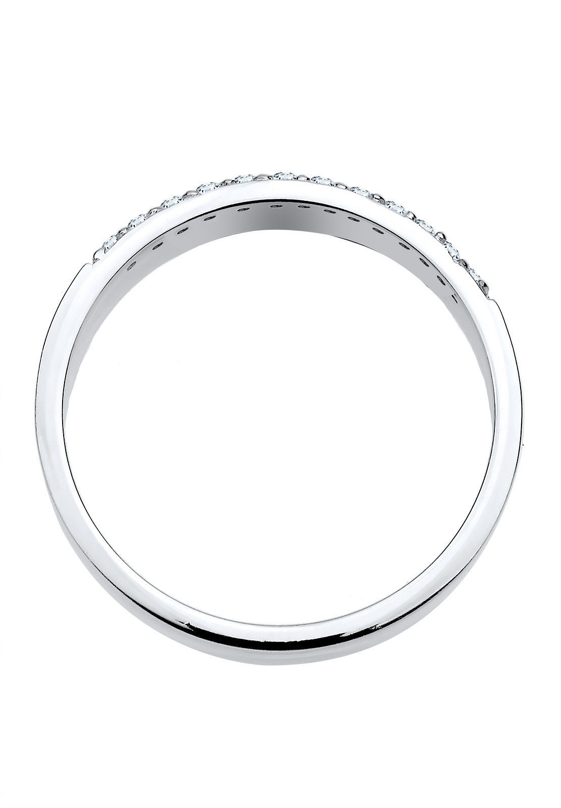 Elli DIAMONDS Verlobungsring »Bandring Basic Diamanten (0.06 ct.) 925 Silber«