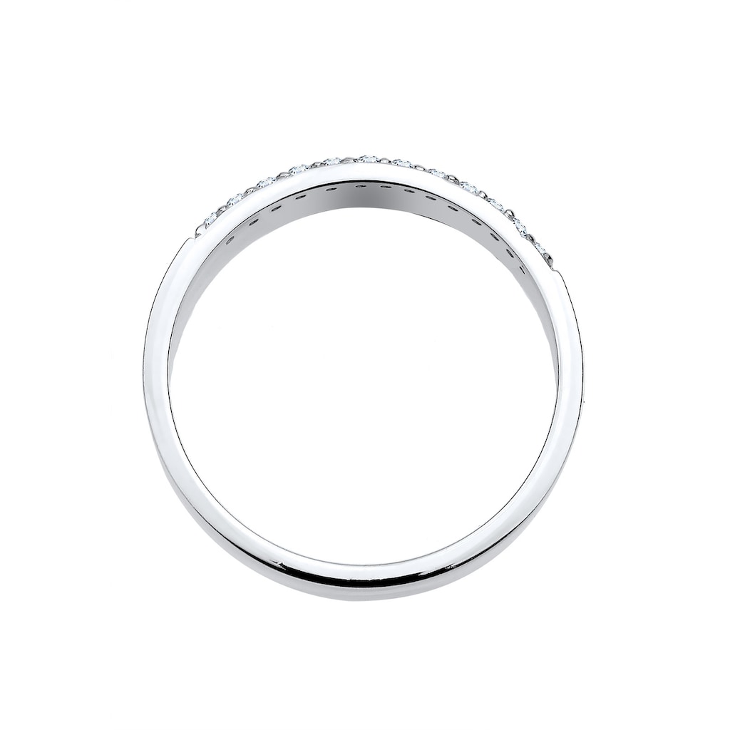 Elli DIAMONDS Verlobungsring »Bandring Basic Diamanten (0.06 ct.) 925 Silber«