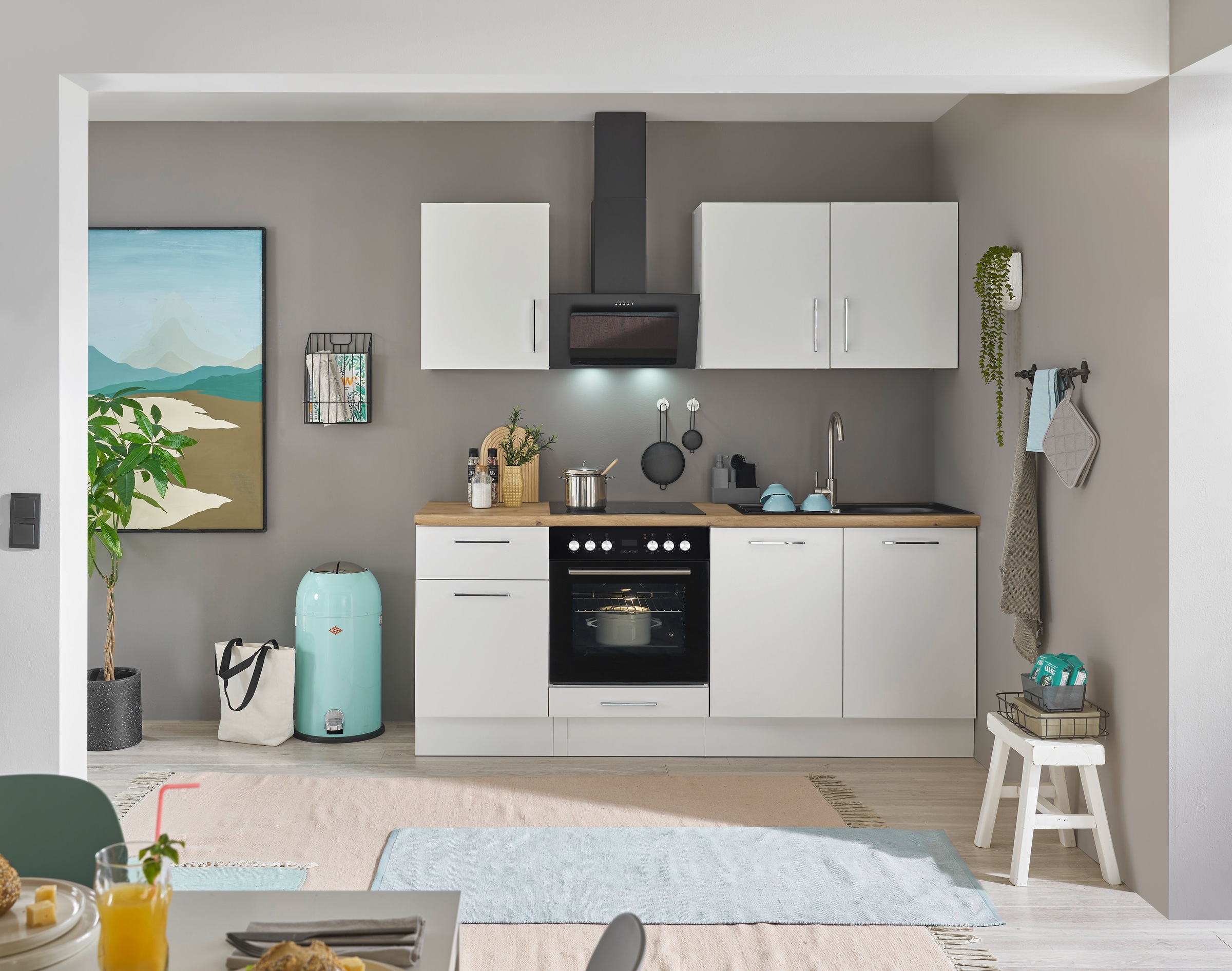 BASIC by Balculina Küchenzeile »Turin«, Breite 210 cm, wahlweise mit E-Geräten