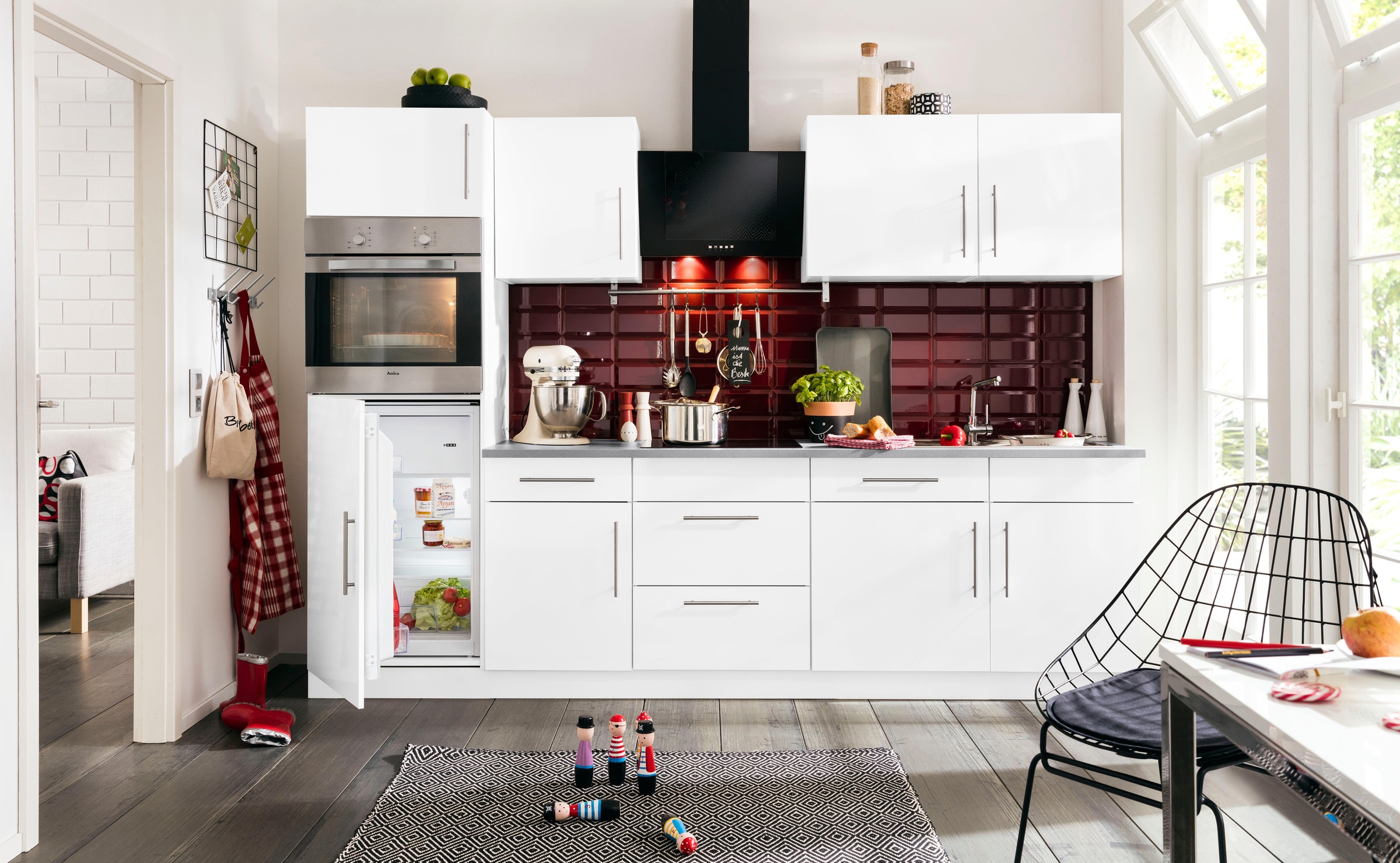 wiho Küchen Küchenzeile »Cali«, mit E-Geräten, Breite 280 cm auf Raten  bestellen | Küchenzeilen mit Geräten