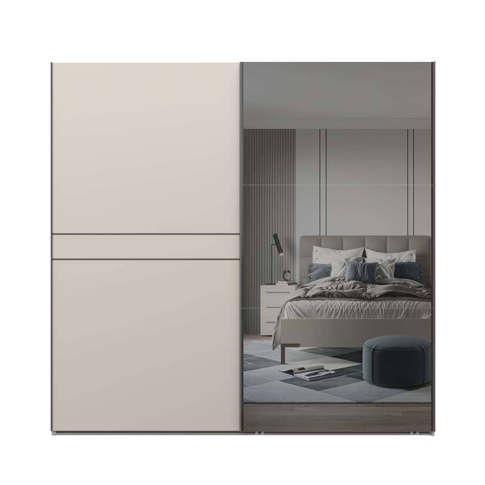 Places of Style Schwebetürenschrank »Opera Kleiderschrank, Schlafzimmerschrank, Garderobe, Schrank«, UV lackiert, Soft Close Funktion, Spiegel, Höhenverstellbare Füße