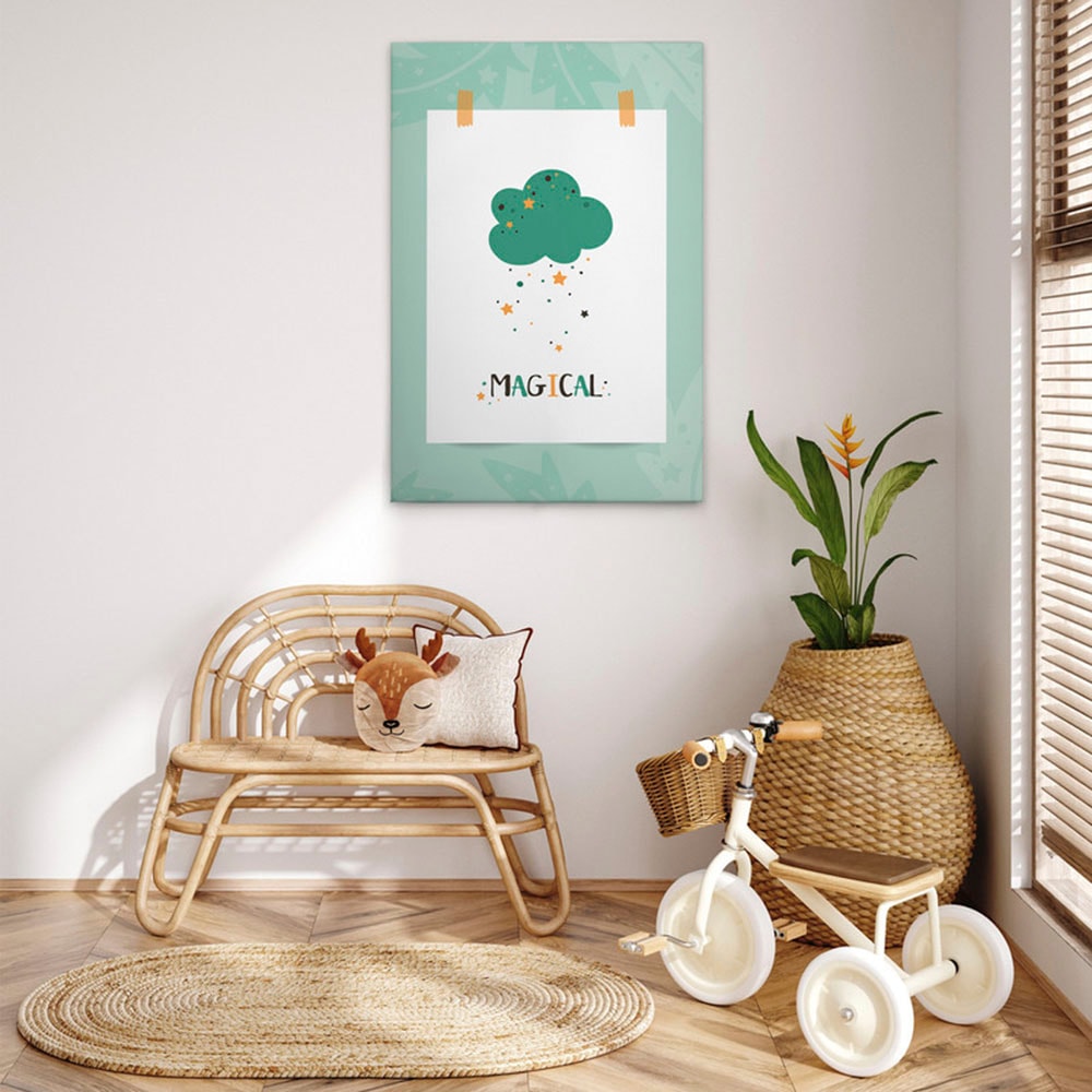 A.S. Création Leinwandbild "Dream Big 3 - Wandbild Grün Weiß Orange Keilrah günstig online kaufen