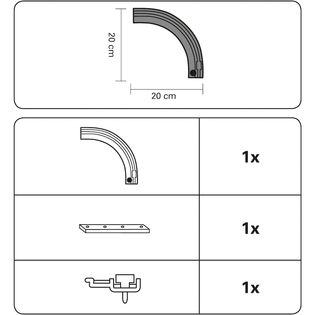 GARDINIA Gardinenschiene »Rundbogen«, 1 läufig-läufig, Fixmaß