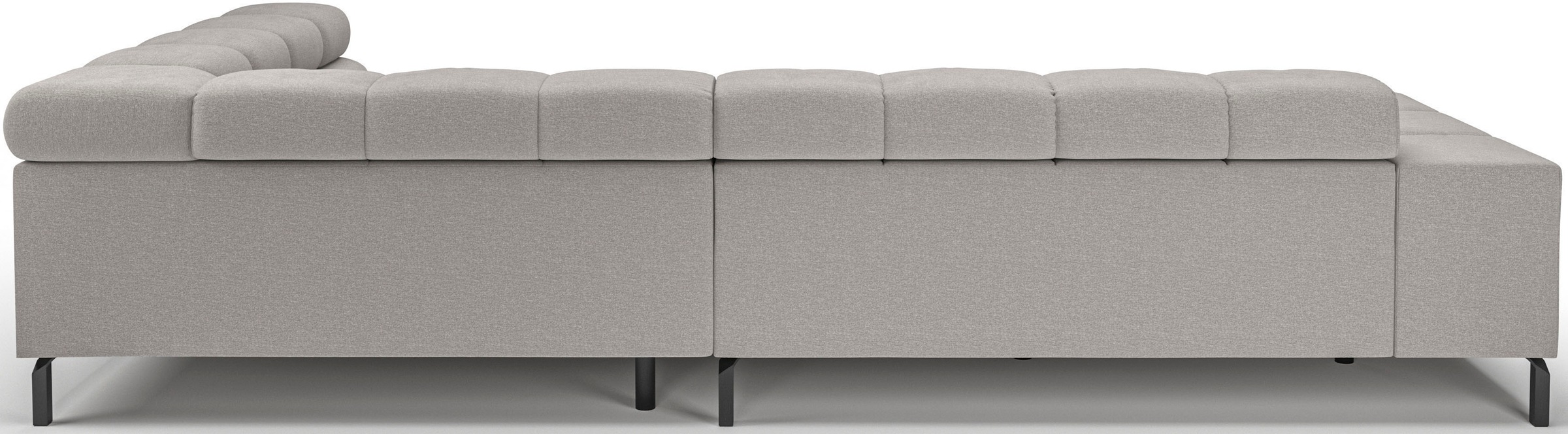 INOSIGN Ecksofa »Ancona New, wahlweise motorische Sitztiefenverstellung, auch in Cord«, feine Steppung, mit Kopfteilverstellung, 3 Zierkissen, L-Form