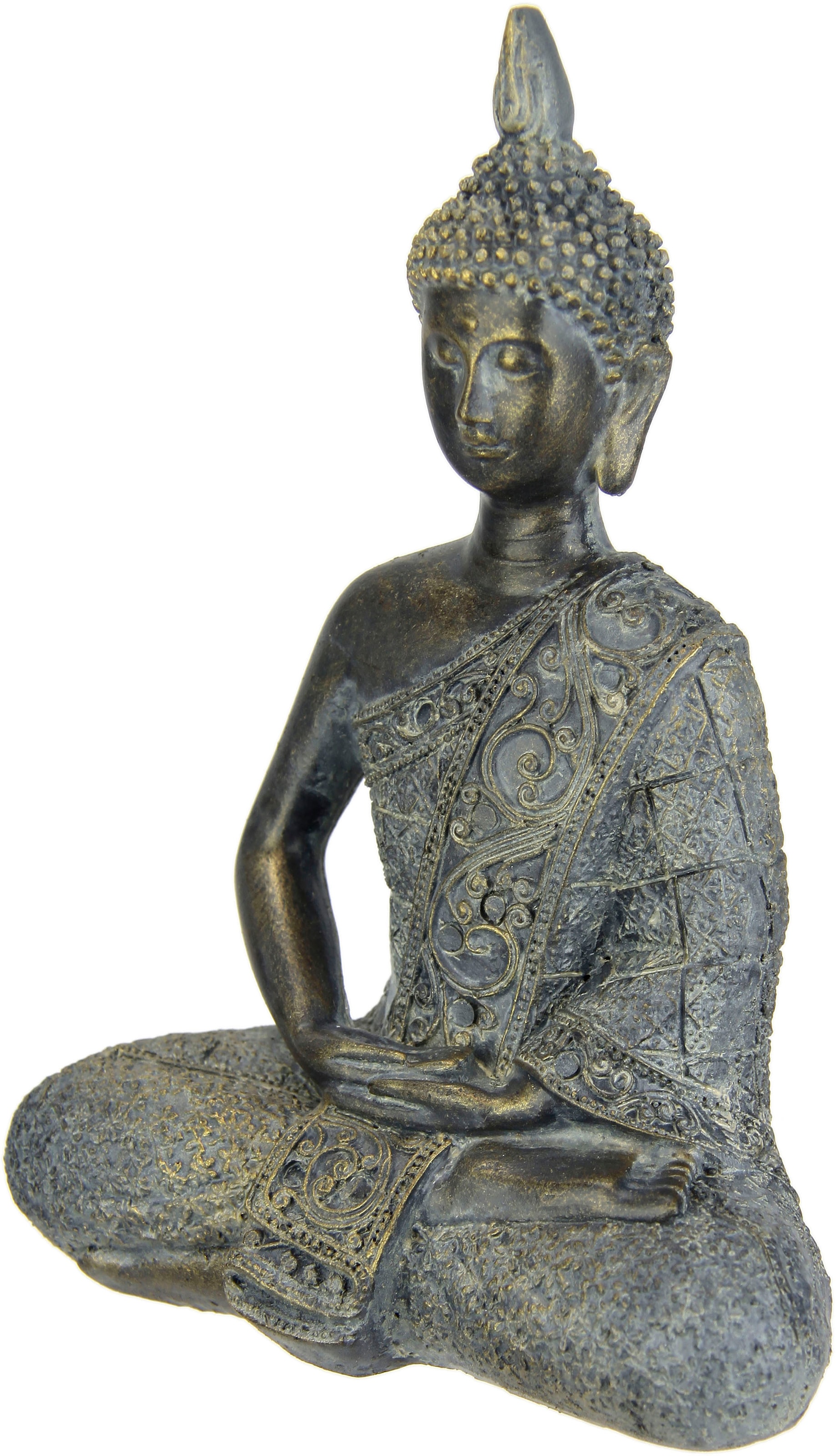 I.GE.A. Dekofigur »Buddha Figur sitzend meditierend Statue Figuren Skulptur«, Garten-Figur Wohnaccessoire