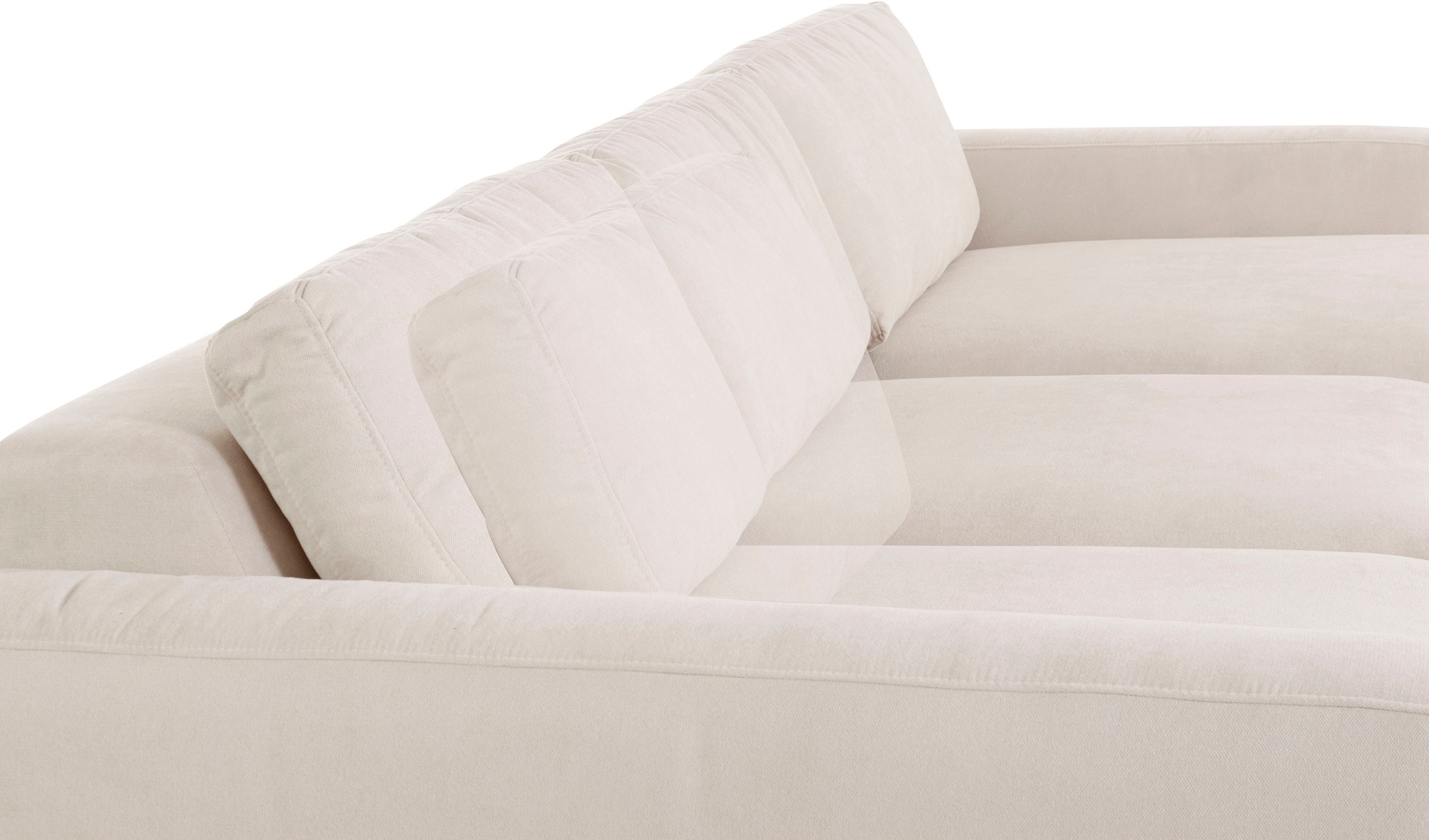 Places of Style Ecksofa »Bloomfield, elegant, viel Platz, Mega Couch, Breite 303cm, L-Form«, extra tiefe Sitzfläche, wahlweise mit Sitztiefenverstellung
