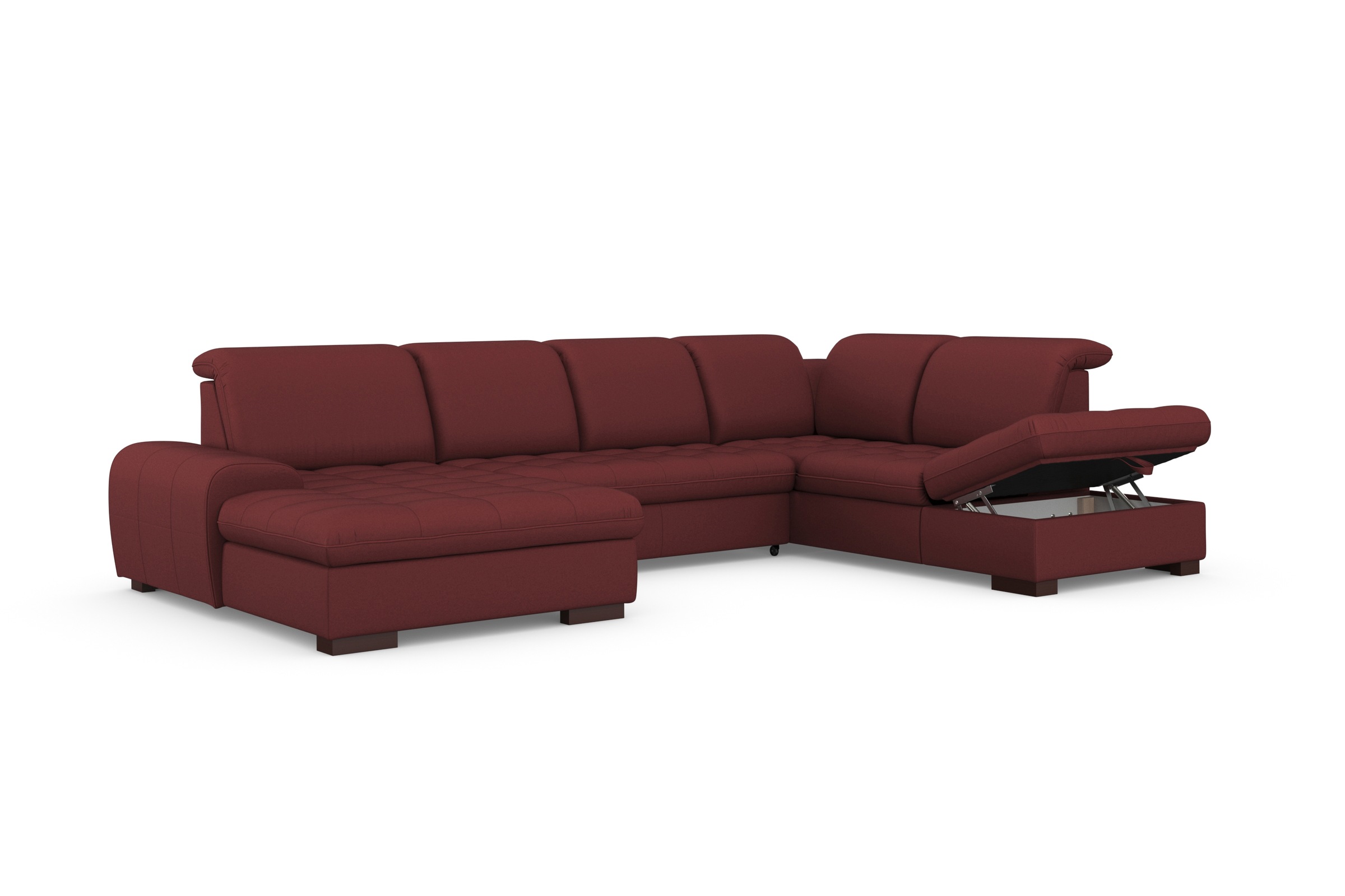 sit&more Wohnlandschaft »Luxor U-Form«, wahlweise mit Bettfunktion, Bettkasten und Kopfteilverstellung