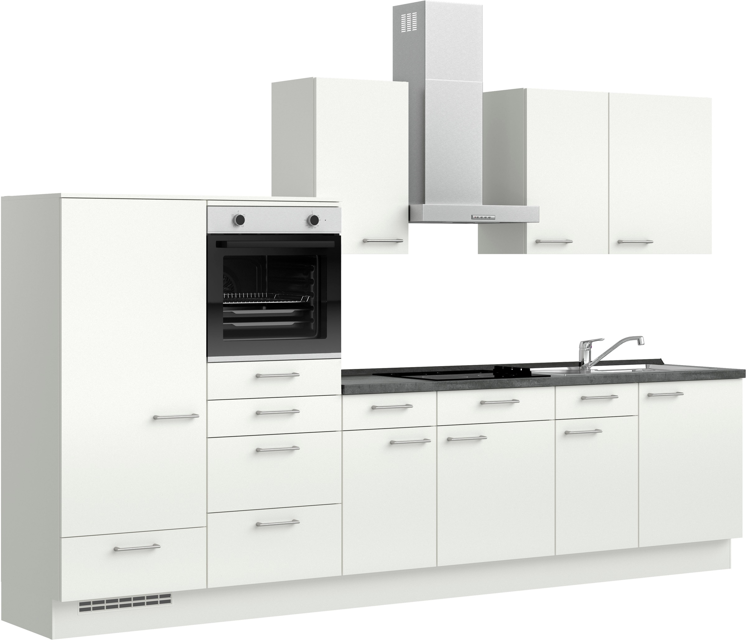 nobilia® Küchenzeile »"Laser I"«, vormontiert, Ausrichtung wählbar, Breite 330 cm, wahlw. mit E-Geräten
