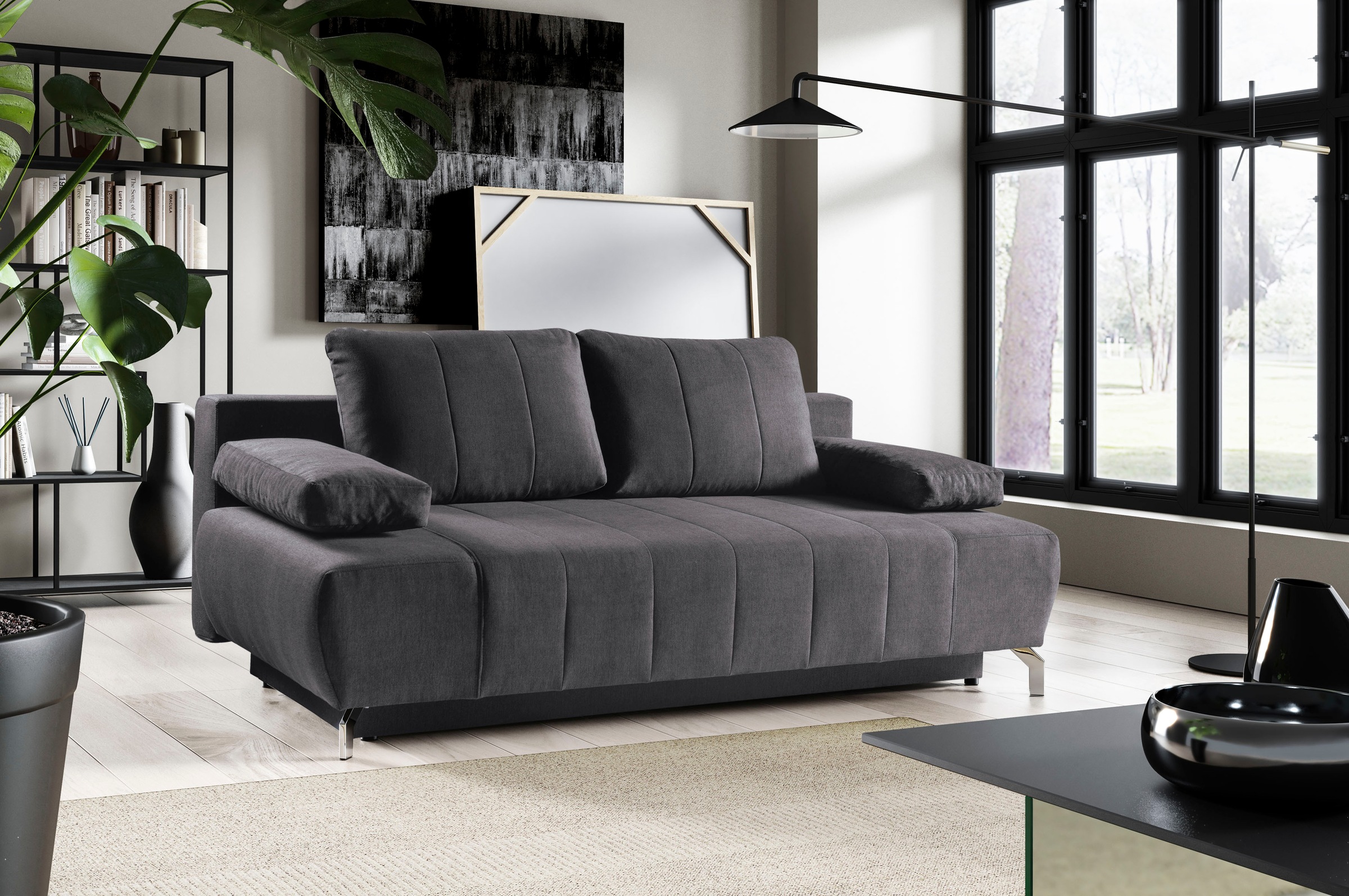 WERK2 Schlafsofa »Troya«, 2-Sitzer Sofa und Schlafcouch mit Federkern & Bettkasten